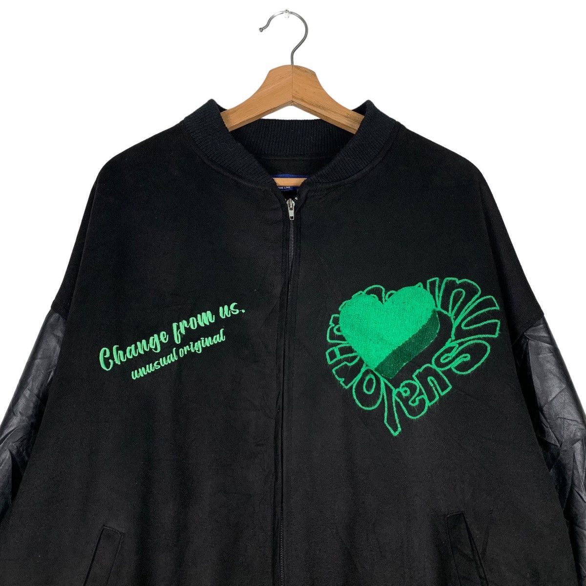 Japanese Brand UNUSUAL ORIGINAL Big Logo Oversized Bomber Jacket #0907-C40 Size US M / EU 48-50 / 2 - 4 Thumbnail