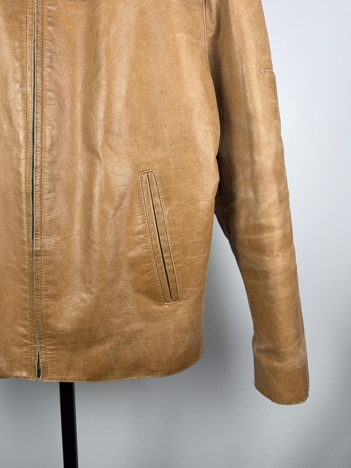 Vintage Vintage 90s Retro Avant Garde Leather Biker MOTO Y2K Jacket Size US S / EU 44-46 / 1 - 4 Thumbnail