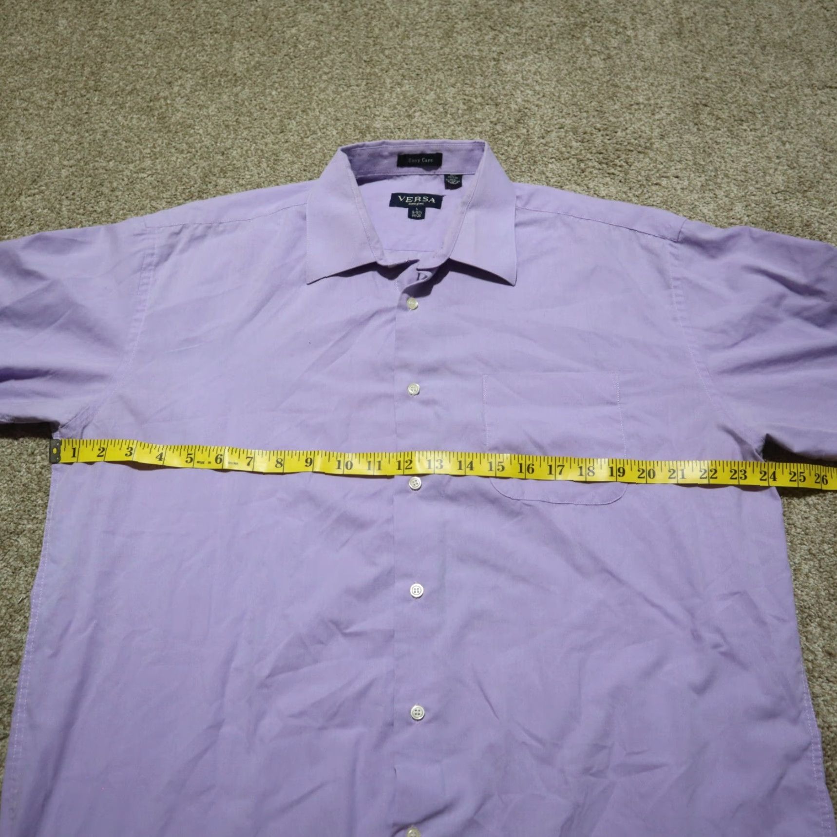 Versace Versa Shirt Button-Up Long Sleeve Purple Mens 16.5 34/35 Regular Cotton Vintage No N/A Size US XL / EU 56 / 4 - 4 Thumbnail