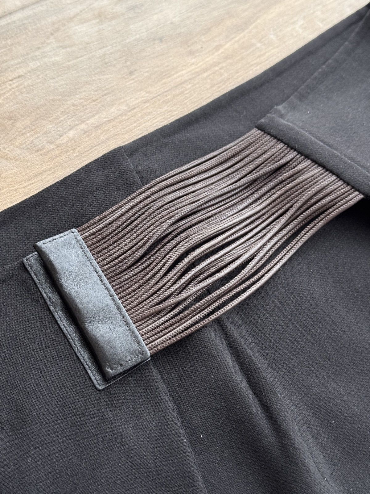 Akris × Vintage Akris Black Corset Belt Leather Elastic WaistCincher x Skirt Size 26" / US 2 / IT 38 - 8 Thumbnail
