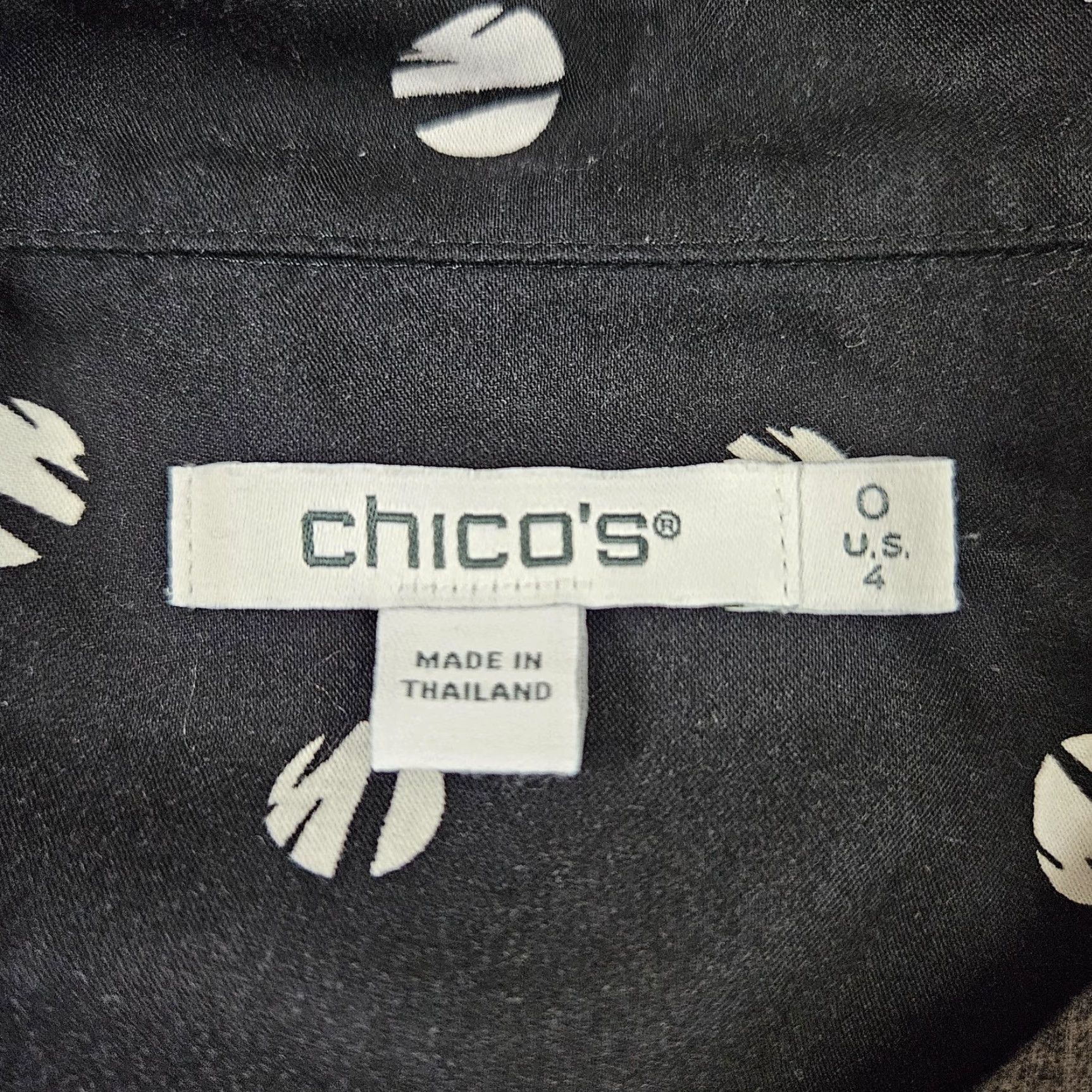 Vintage Chico's Womens Button Front Shirt Sz S Black White Polka Dot Cotton Blend Shirt Womens Size S / US 4 / IT 40 - 5 Thumbnail