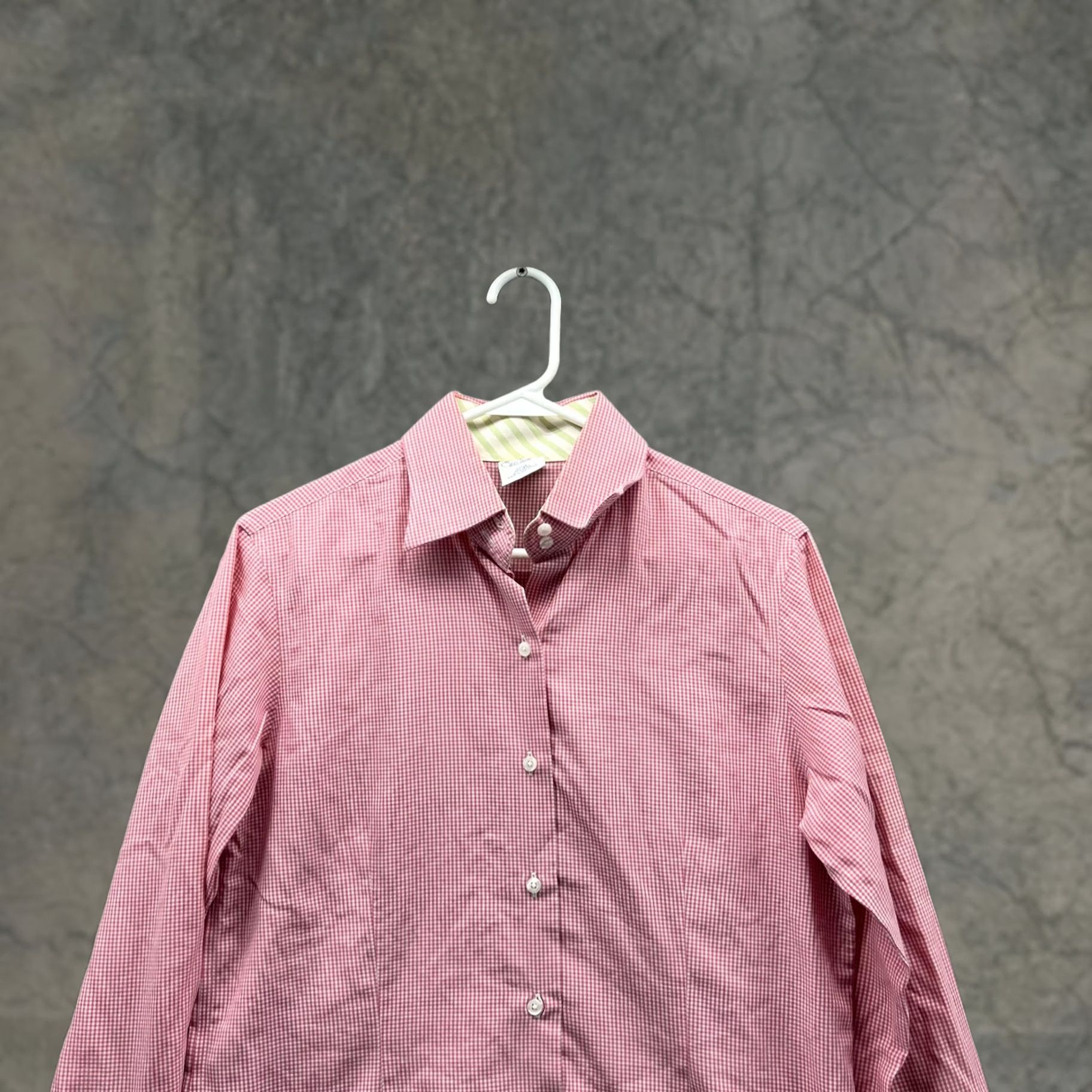Brooks Brothers Brooks Brothers Womens 8 Pink Casual Button Down Fitted Gingham Check Shirt - Vintage - Sale Size M / US 6-8 / IT 42-44 - 1 Thumbnail