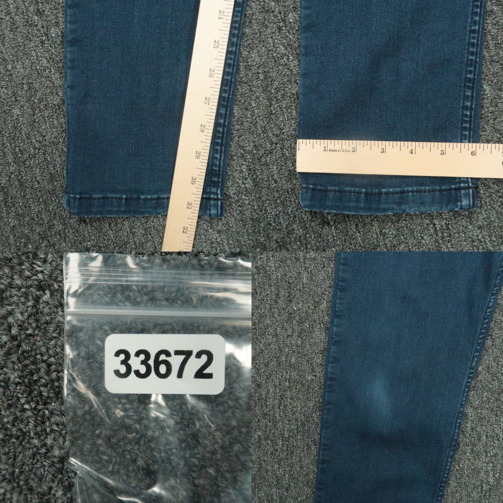 Vintage Mugsy Jeans Men 5-Pocket Straight Style Denim Jeans Blue Medium Wash 31x32 Cotton Polyester Viscose Stretch Regular Fit Belt Loops Machine Washable Size US 31 - 8 Thumbnail