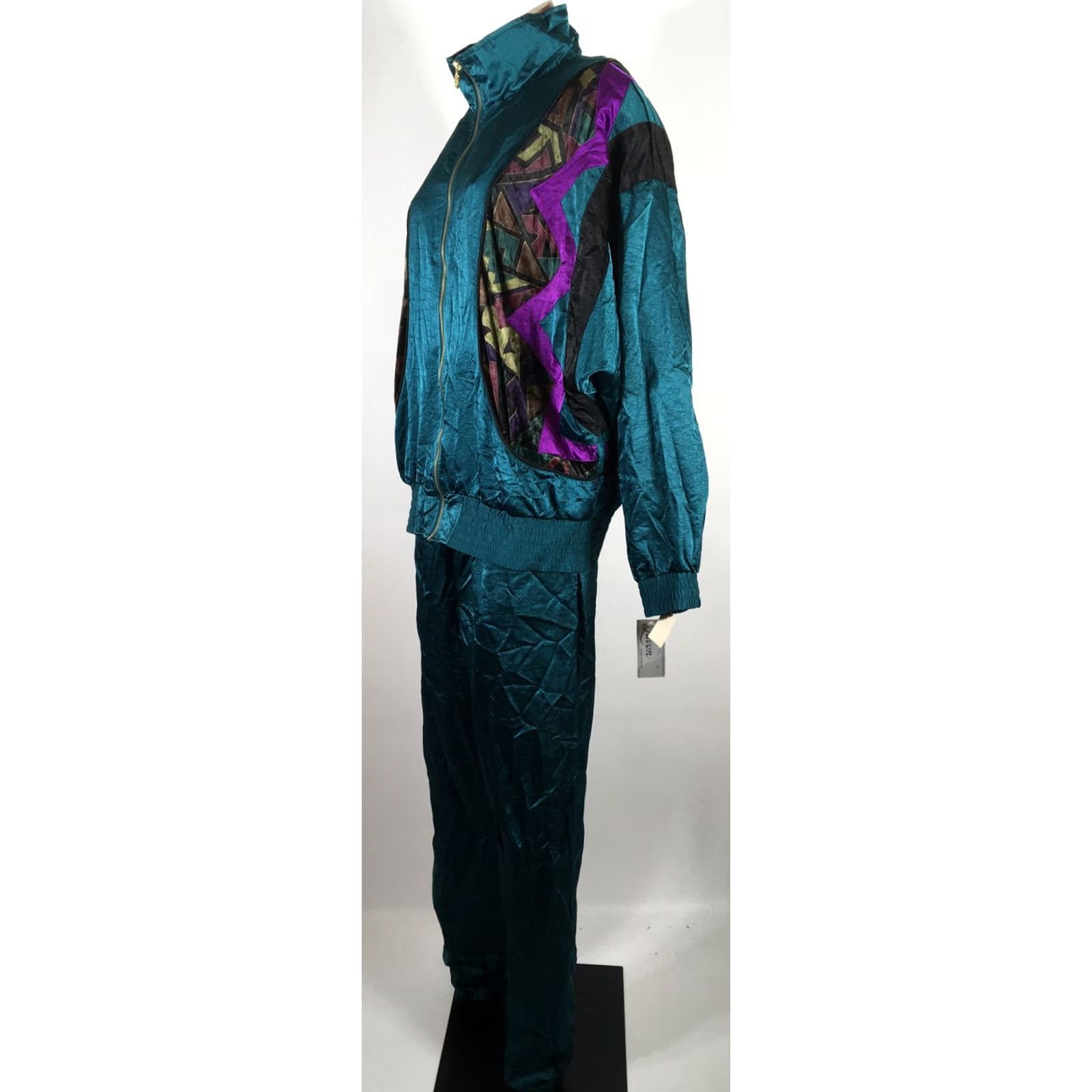 Vintage Vintage Lavon Womens Tracksuit 2 Piece Jacket & Pants XL Satin Velvet NWT NEW 80s Size 40" / US 18 - 3 Thumbnail