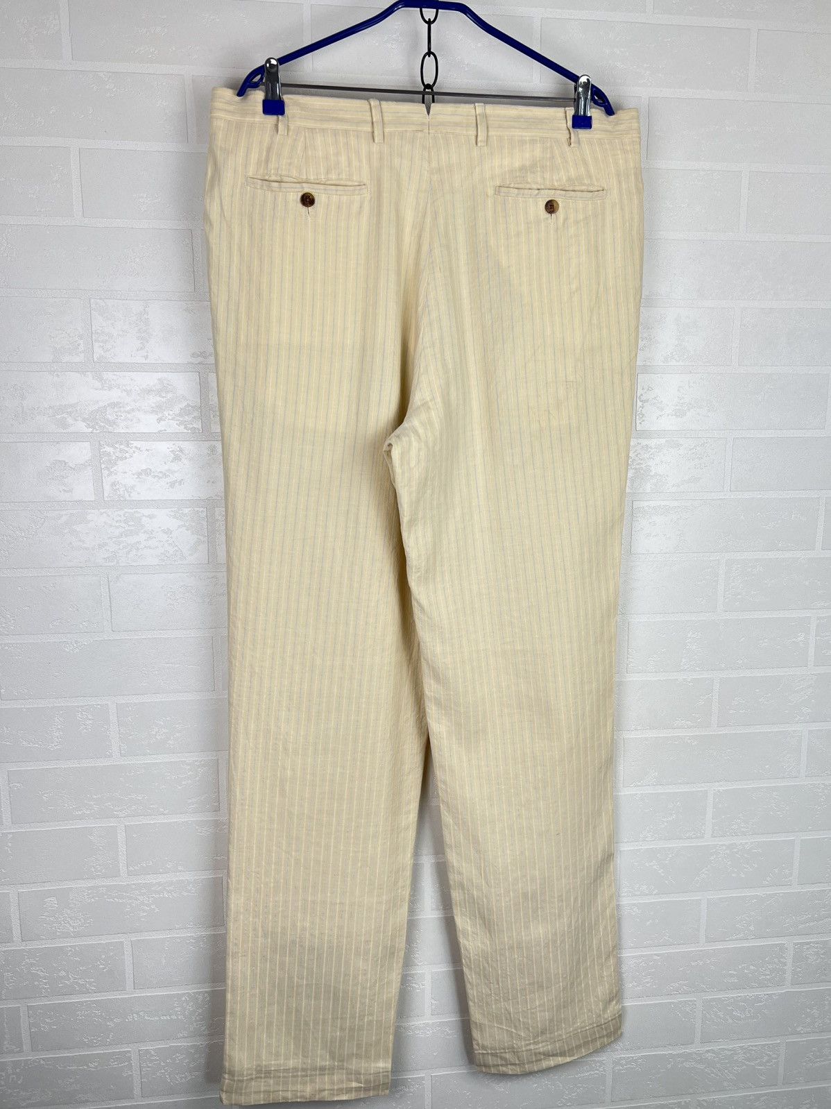 Loro Piana LORO PIANA Pants Chino Trousers Striped Lino Cotton Men's Size US 40 / EU 56 - 14 Thumbnail