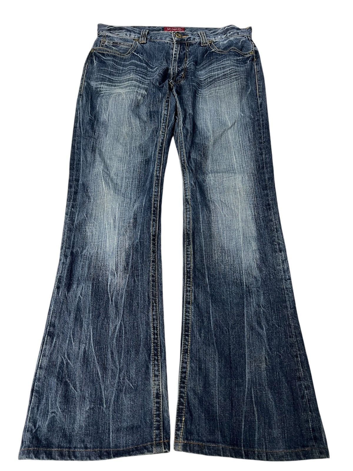 If Six Was Nine × Le Grande Bleu (L.G.B.) JAPANESE BRAND ANTI-LABEL FLARE JEANS VERY RARE Size US 31 - 1 Thumbnail