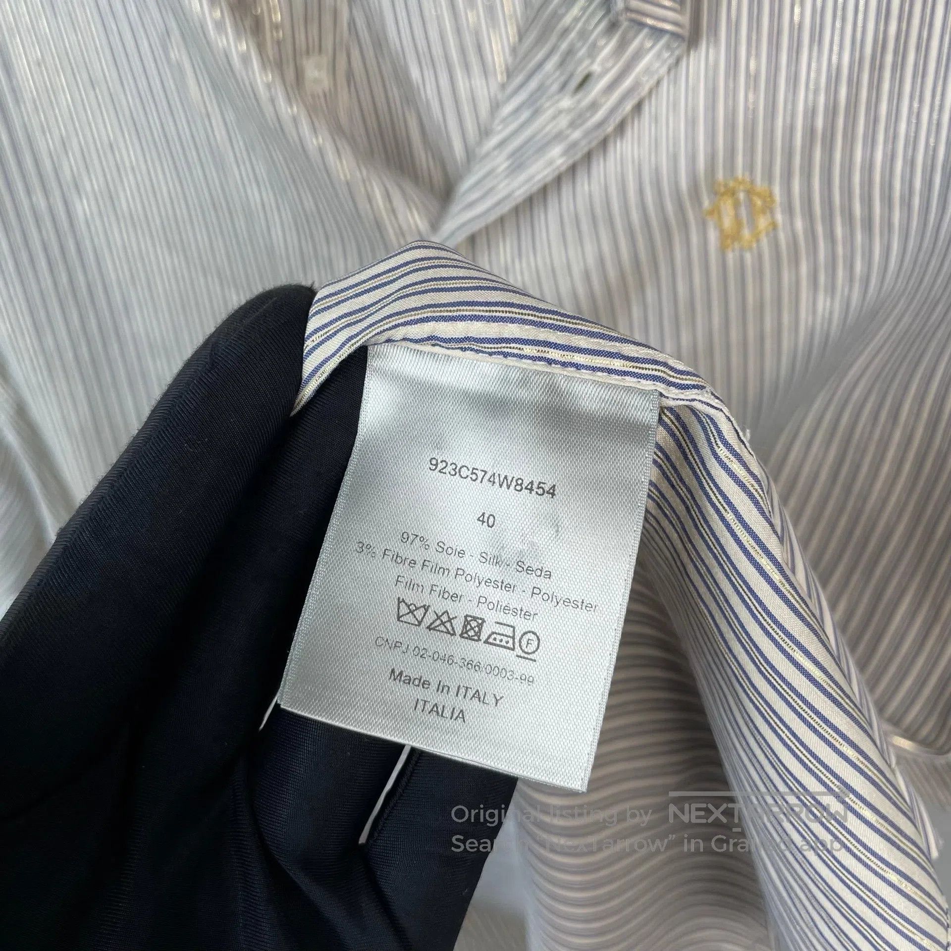 Dior Dior Striped Silk Shirt with Gold Thread for a Draping Eff Size S / US 4 / IT 40 - 6 Thumbnail