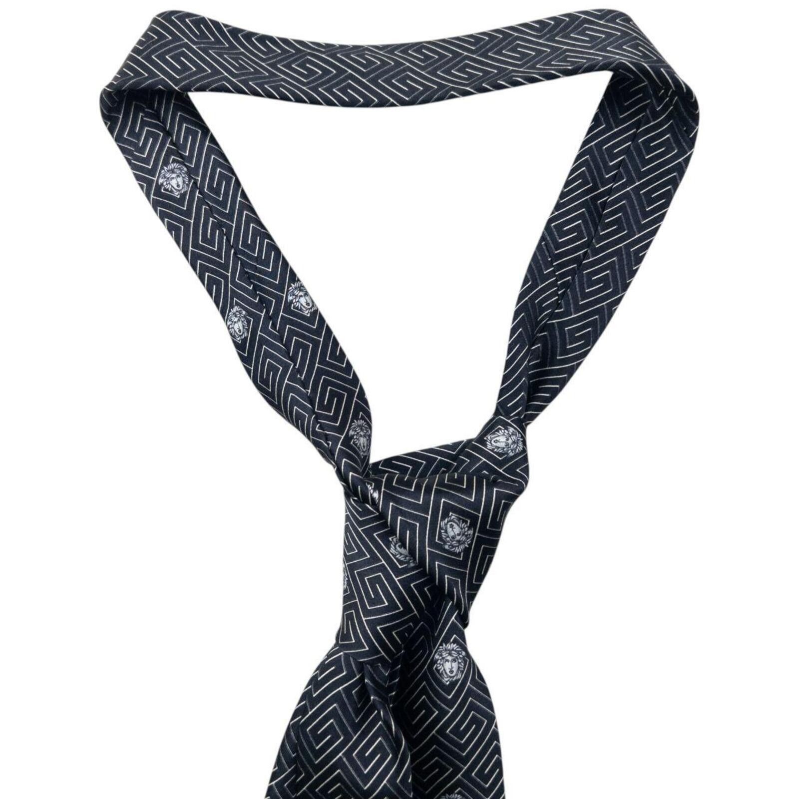 Versace Vintage 90s Gianni Versace Medusa Monogram Silk Tie Size ONE SIZE - 3 Thumbnail