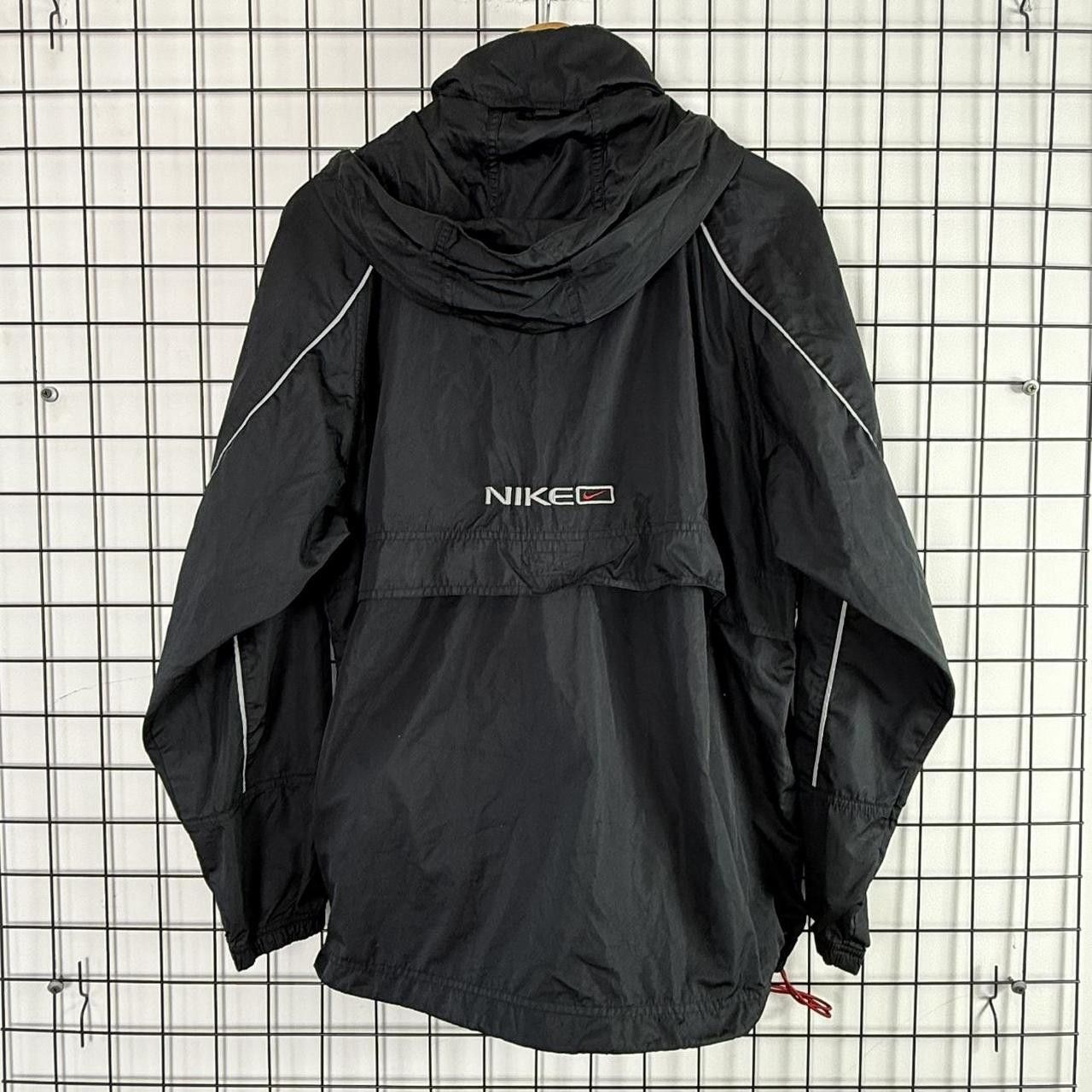 Nike Nike Vintage 90s Anorak Black Windbreaker Center Swoosh Size US L / EU 52-54 / 3 - 2 Thumbnail