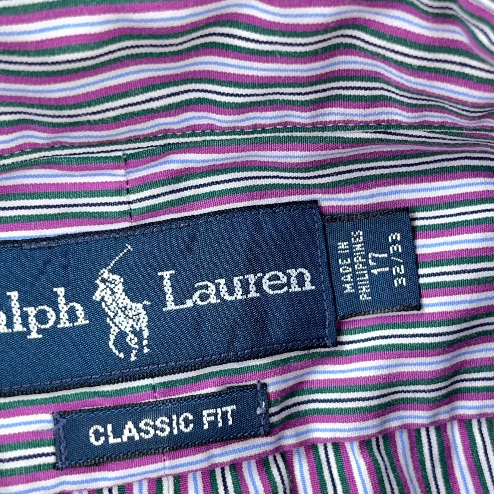 Polo Ralph Lauren Polo Ralph Lauren Shirt Men 17 34 XL Purple Button Up Striped Classic Fit Poplin Size US XL / EU 56 / 4 - 3 Thumbnail