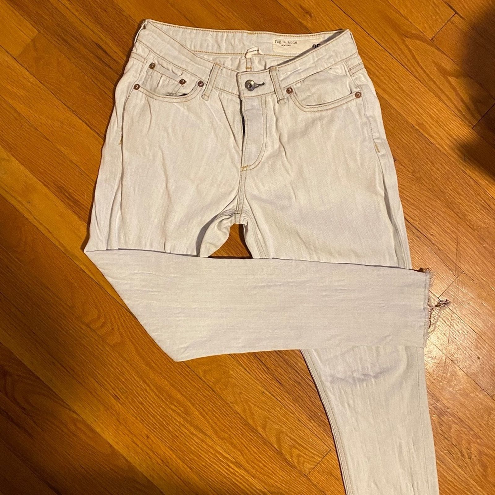 Rag & Bone Rag & Bone Cate Mid Rise Ankle Skinny Whitewash - 25 Size 25" / US 0 / IT 36 - 3 Thumbnail