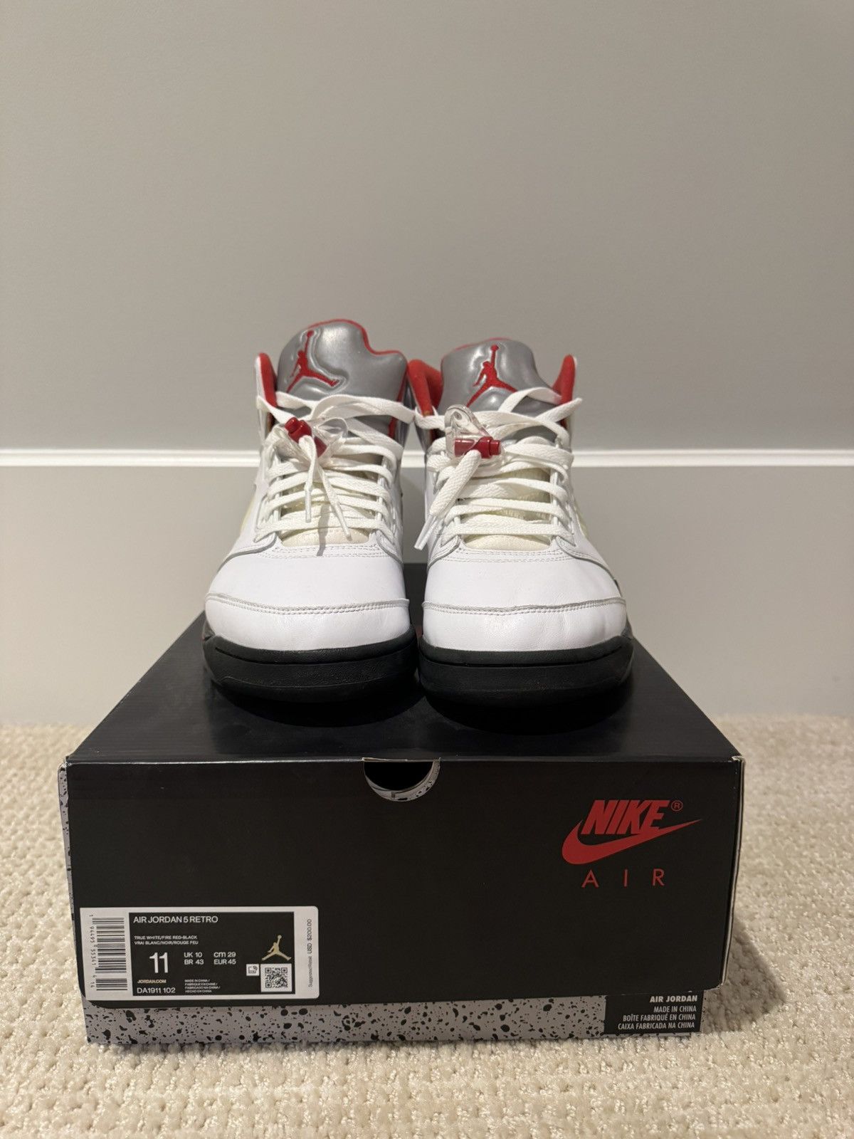 Jordan Brand Fire Red Jordan 5’s Size US 11 / EU 44 - 2 Thumbnail