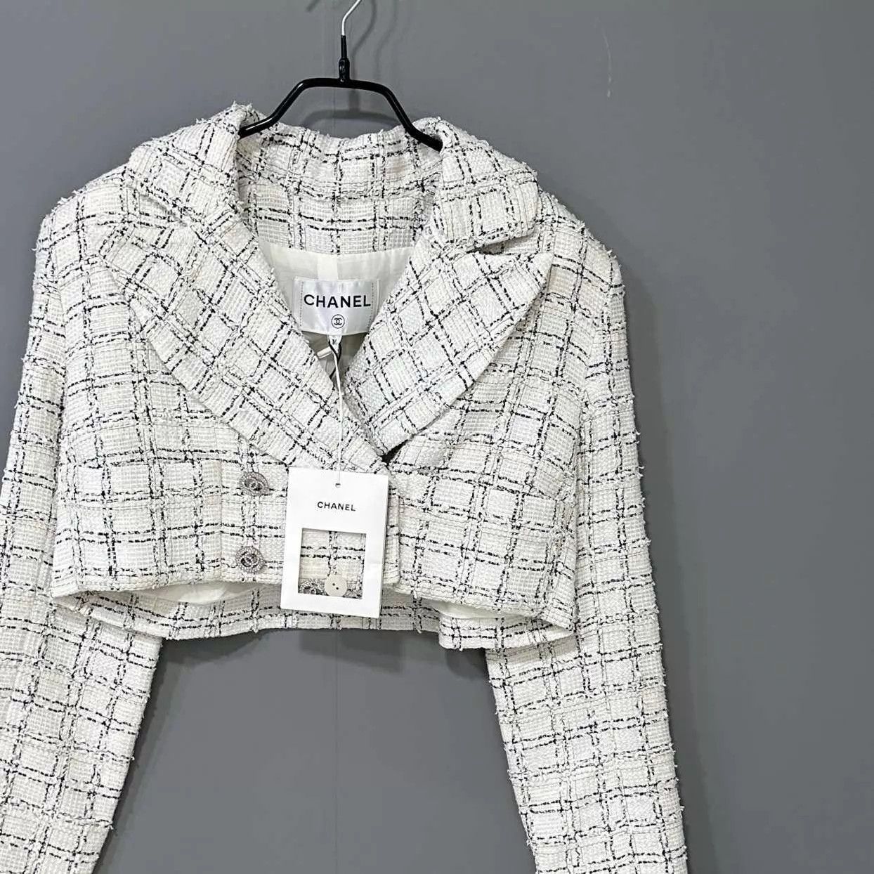 Chanel Chanel Snow White Gingham Short Jacket Women's IT 38 New Size S / US 4 / IT 40 - 2 Thumbnail