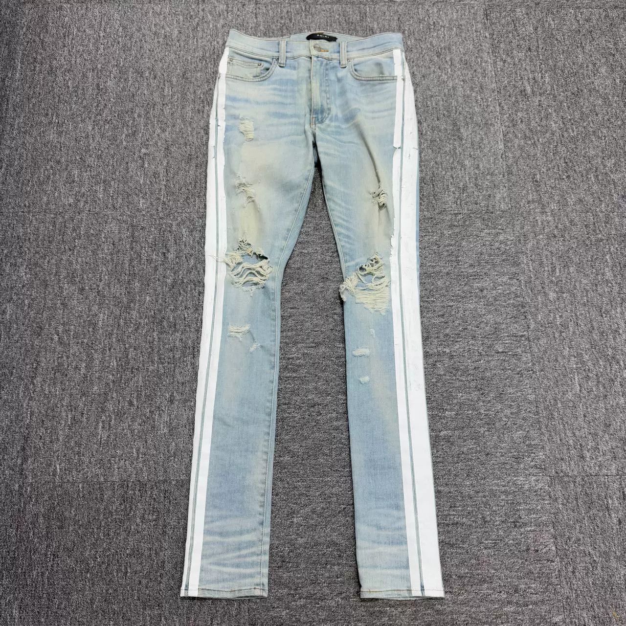 Amiri Amiri Distressed Ripped Side Stripe Jeans Size US 30 / EU 46 - 1 Thumbnail