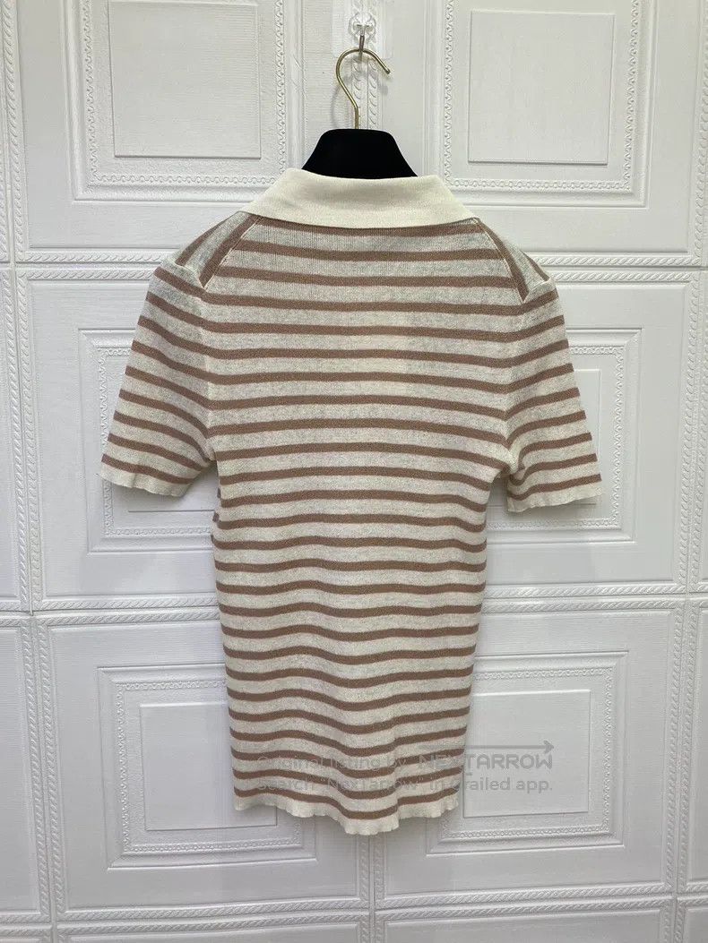 Dior Dior 22 new striped lapel knitted short sleeves Size XS / US 0-2 / IT 36-38 - 3 Thumbnail