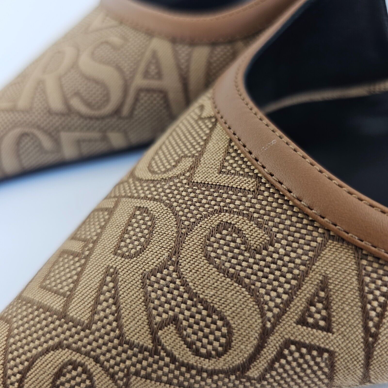 Versace Versace Greca 45mm Beige Slingback Pumps New Size US 7 / IT 37 - 9 Thumbnail
