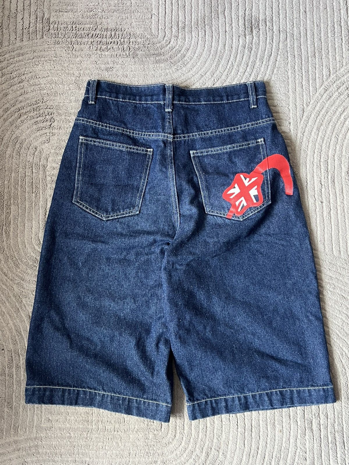 Jaded London Jaded London Washed Black Cadet Camo Baggy Shorts