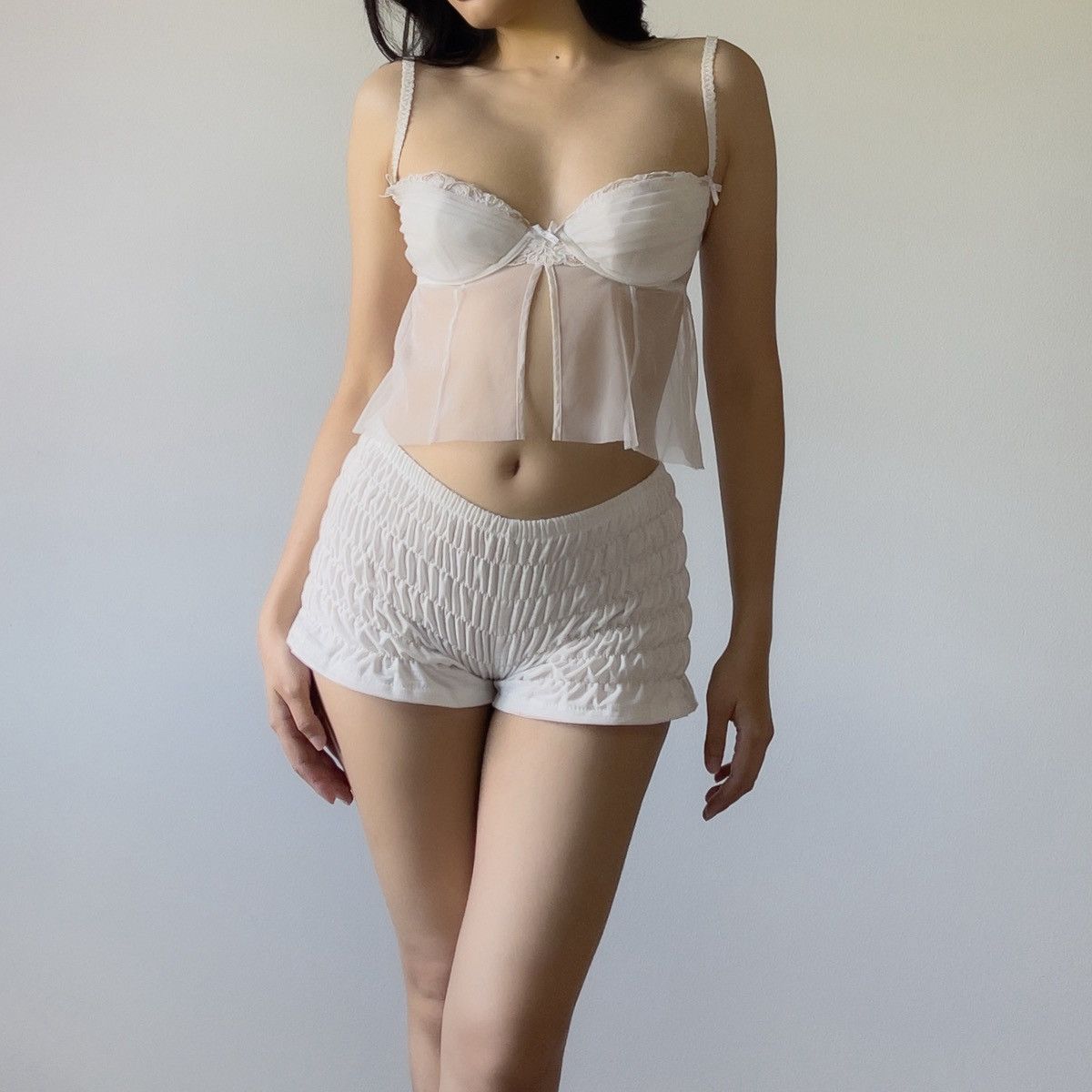 Victoria's Secret Victoria’s Secret White Mesh Babydoll Top (34B/32C) Size S / US 4 / IT 40 - 1 Thumbnail
