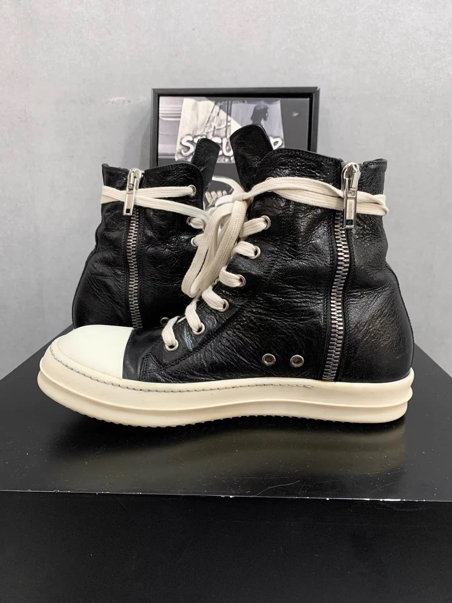 Rick Owens Rick Owens 17SS Crinkled Leather Big Converse K34 Size US 6.5 / EU 39-40 - 6 Thumbnail
