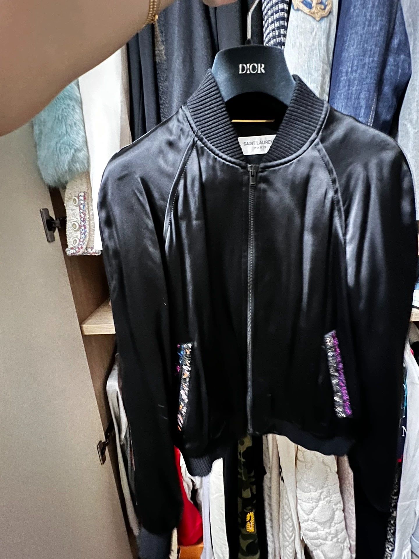 Saint Laurent Paris Saint Laurent Paris Silk baseball jacket Size US S / EU 44-46 / 1 - 1 Thumbnail