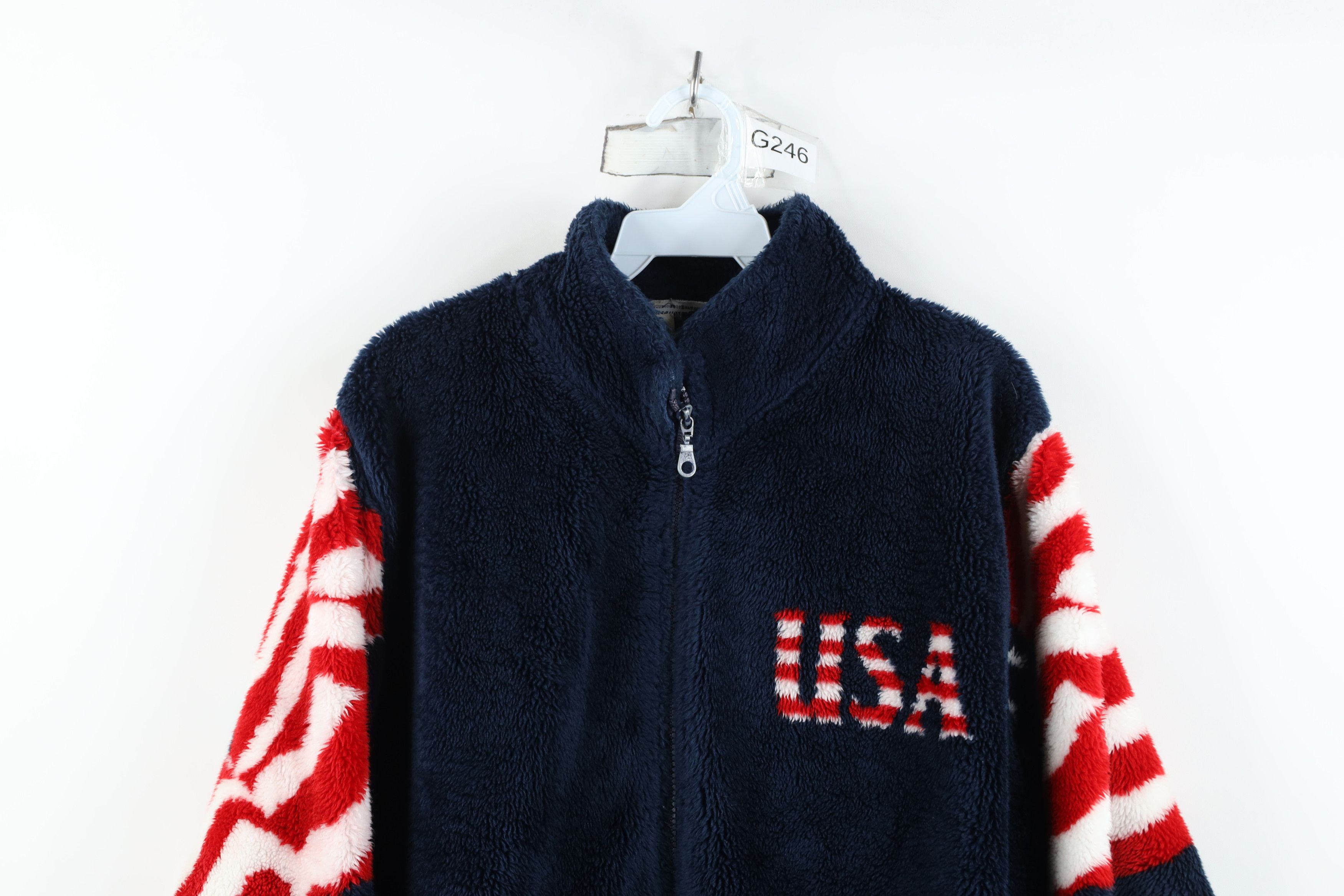 Vintage Vintage 90s Streetwear Flag All Over Print Fleece Jacket USA Size US M / EU 48-50 / 2 - 2 Thumbnail