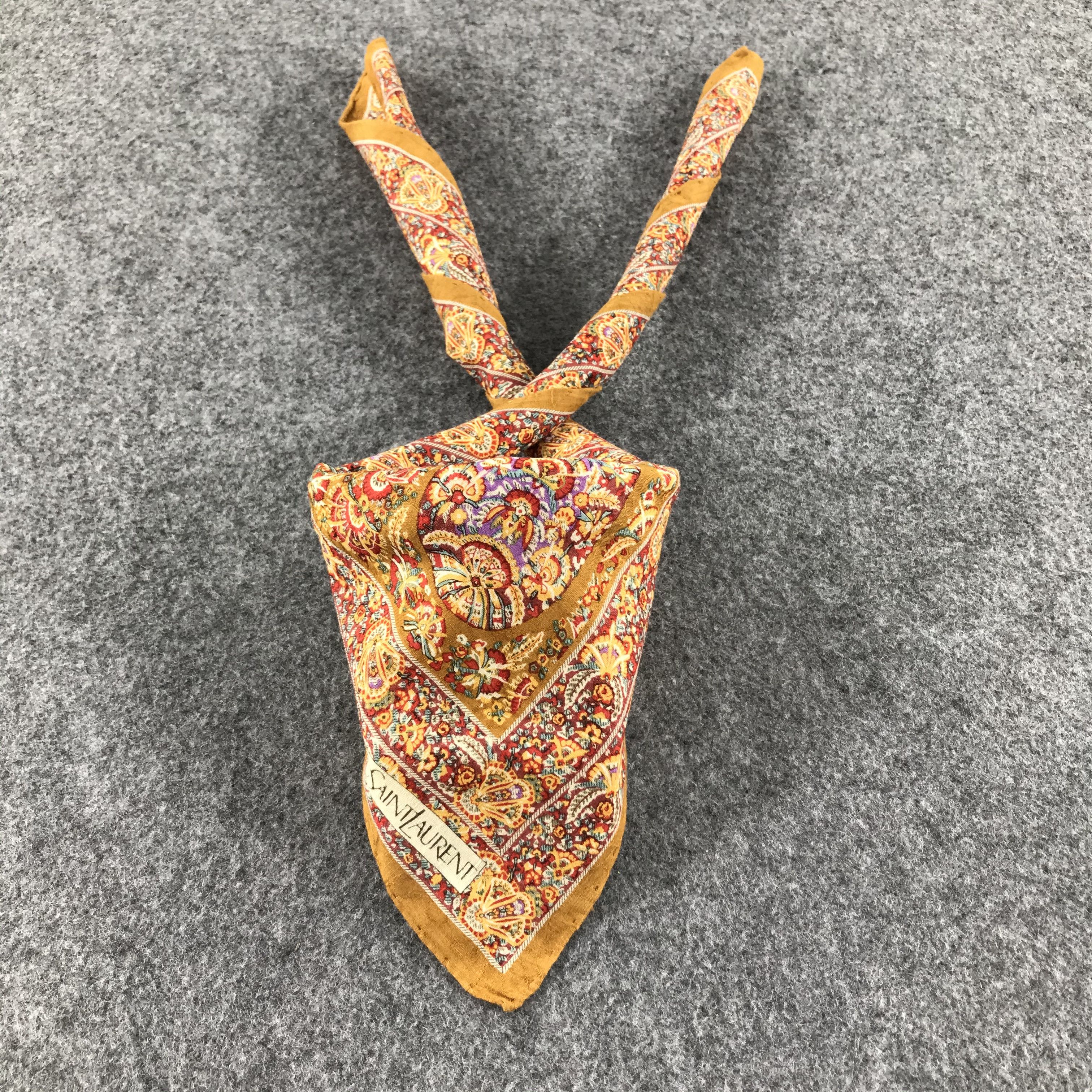 Yves Saint Laurent YSL Luxury Paisley Handkerchief Neckerchief Bandana H513 Size ONE SIZE - 2 Thumbnail