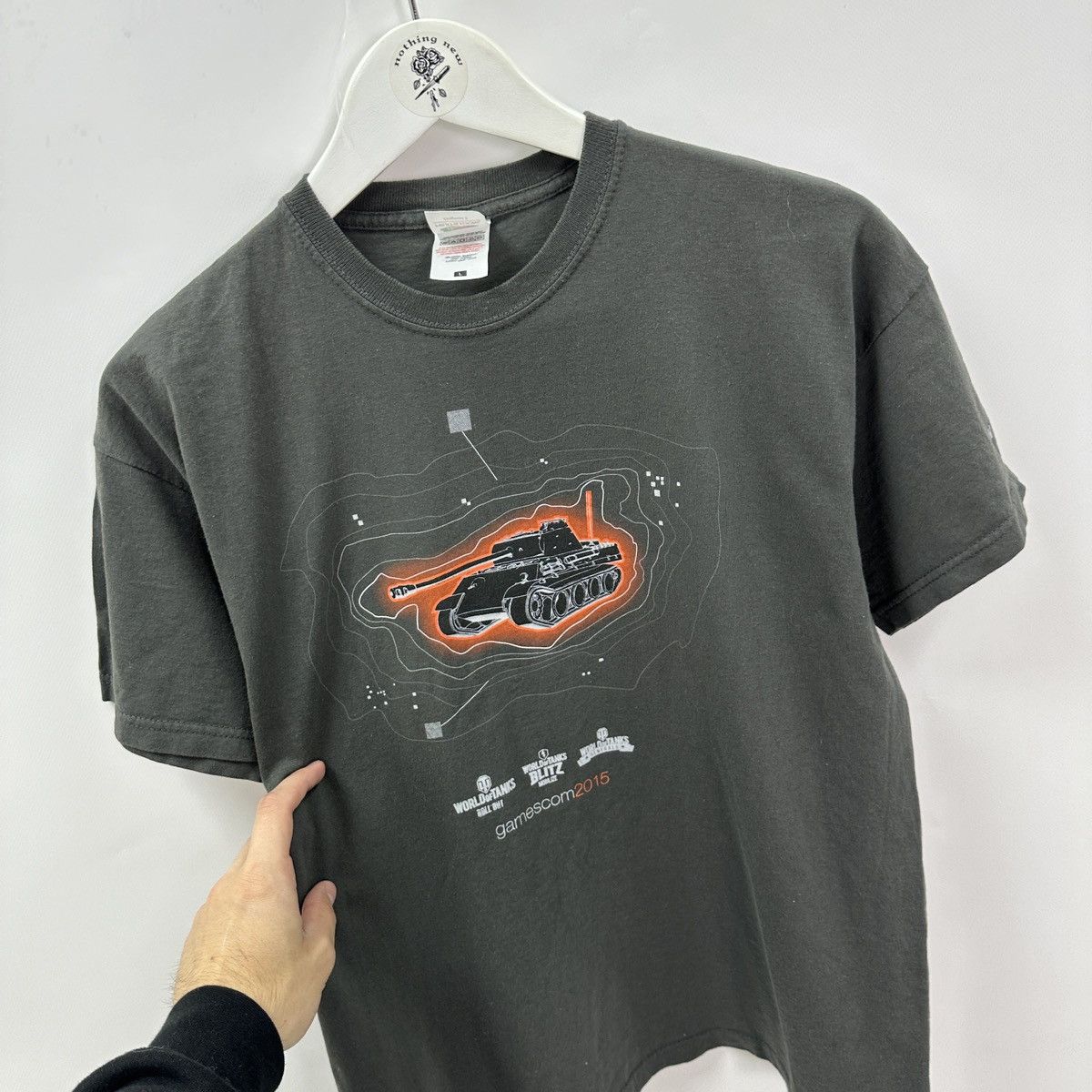The Game Vintage 00s World Of Tanks Warships WoT tee Gamescome 2015 Size US L / EU 52-54 / 3 - 7 Thumbnail