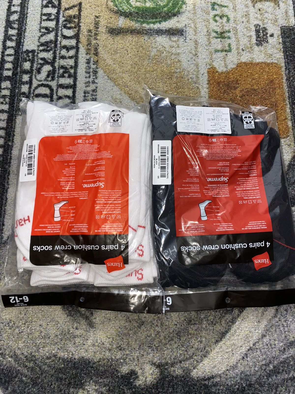 Hanes × Supreme Supreme Hanes Socks (2 Pack) Size ONE SIZE - 2 Thumbnail