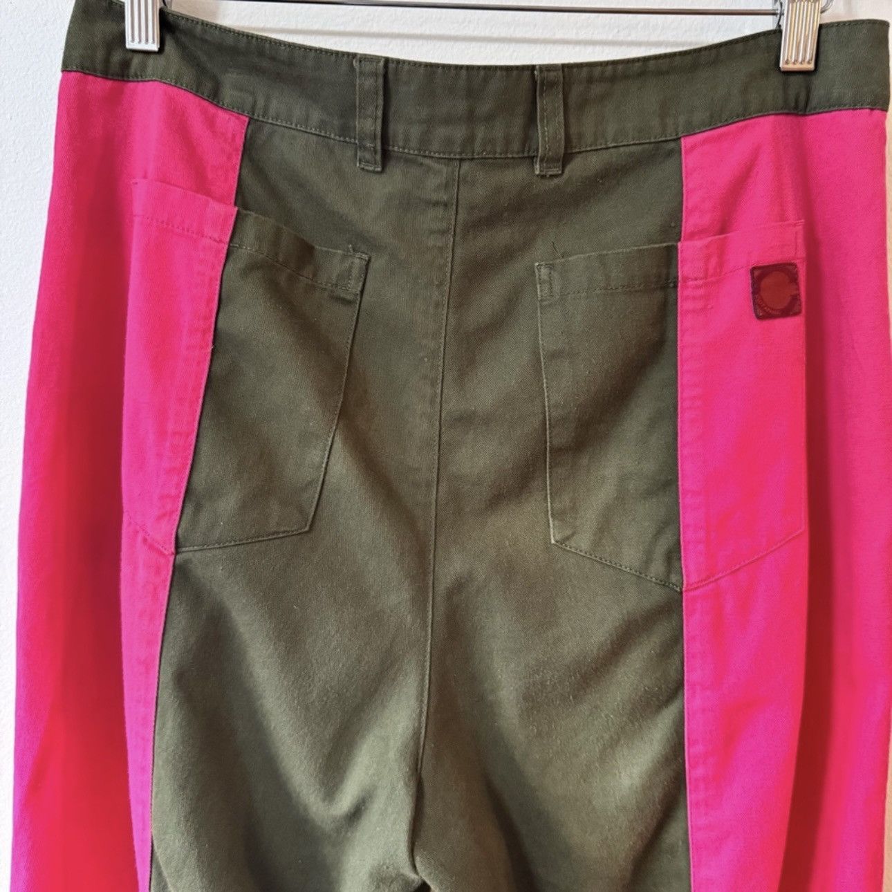 CLOT Clot Cropped Chino, Green with Pink & Orange Panels 34x27 Size US 34 / EU 50 - 4 Thumbnail