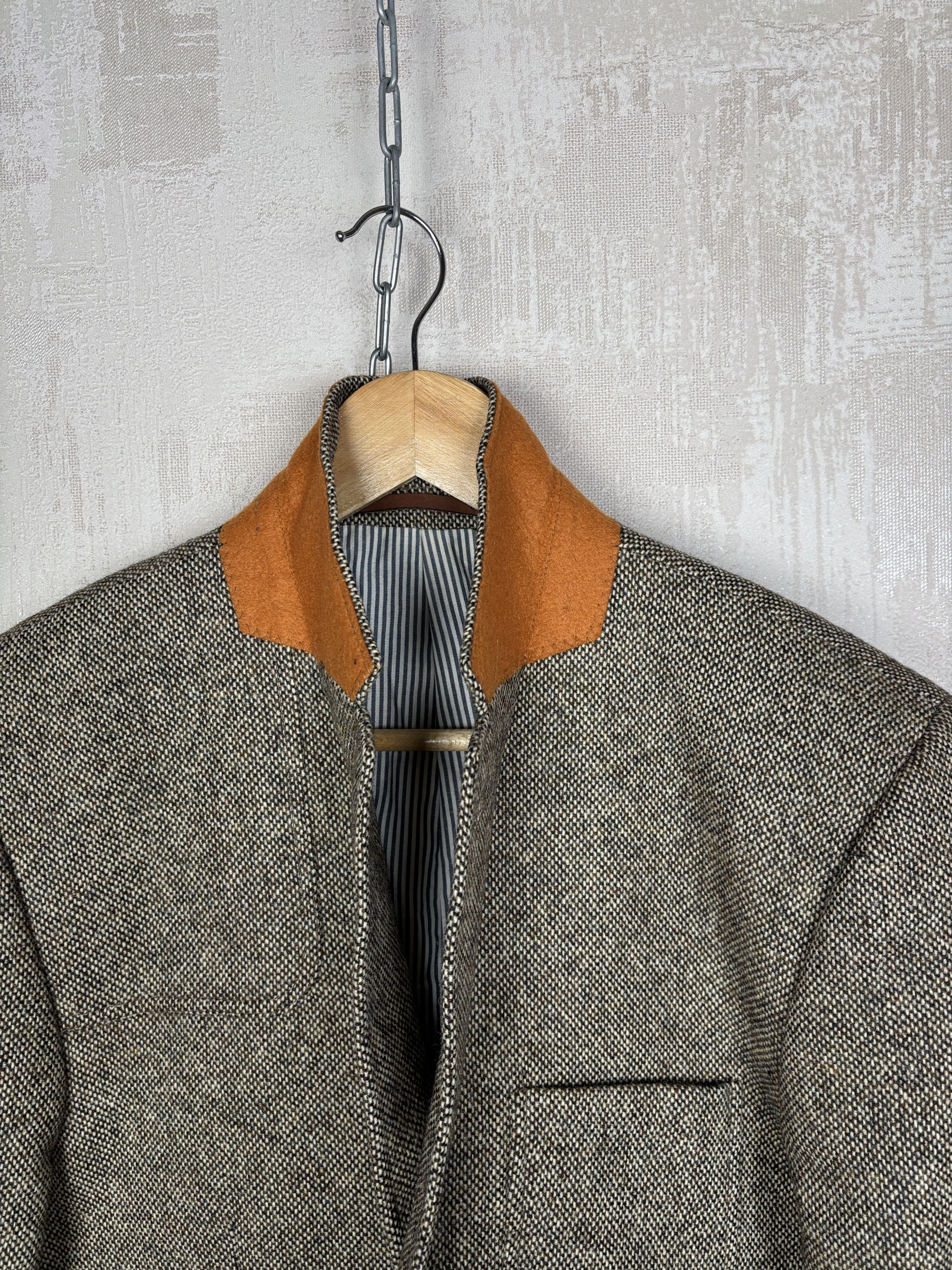 H&M H&M Moon Tweed Wool Blazer Brown Melange Elbow Pads Size 40R - 6 Thumbnail