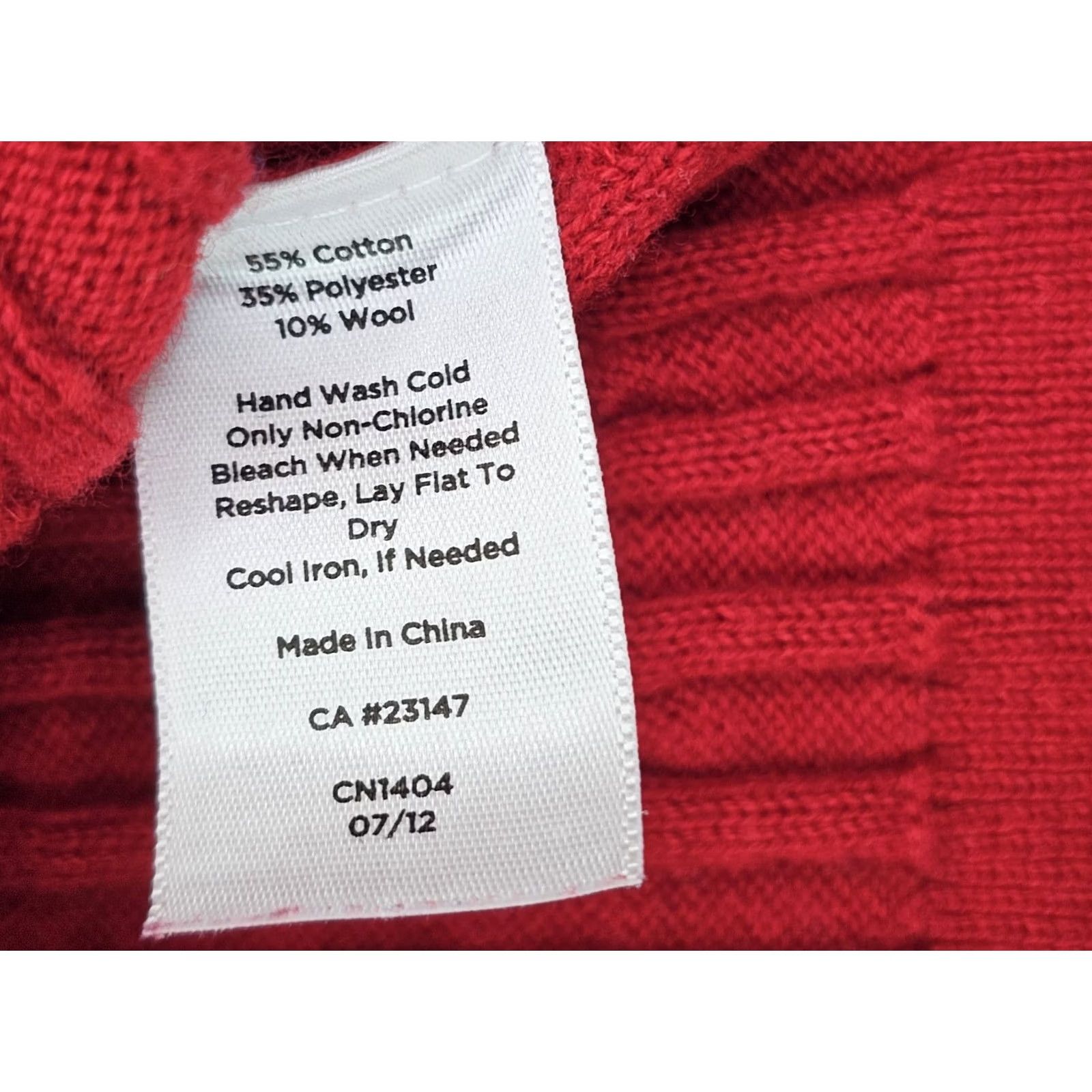 Talbots Talbots Cable Knit Wool Blend Pullover Sweater Women XP (XS Petite) Red EUC Crew Neck Long Sleeve Knits Knots 90s? Size XS / US 0-2 / IT 36-38 - 4 Thumbnail