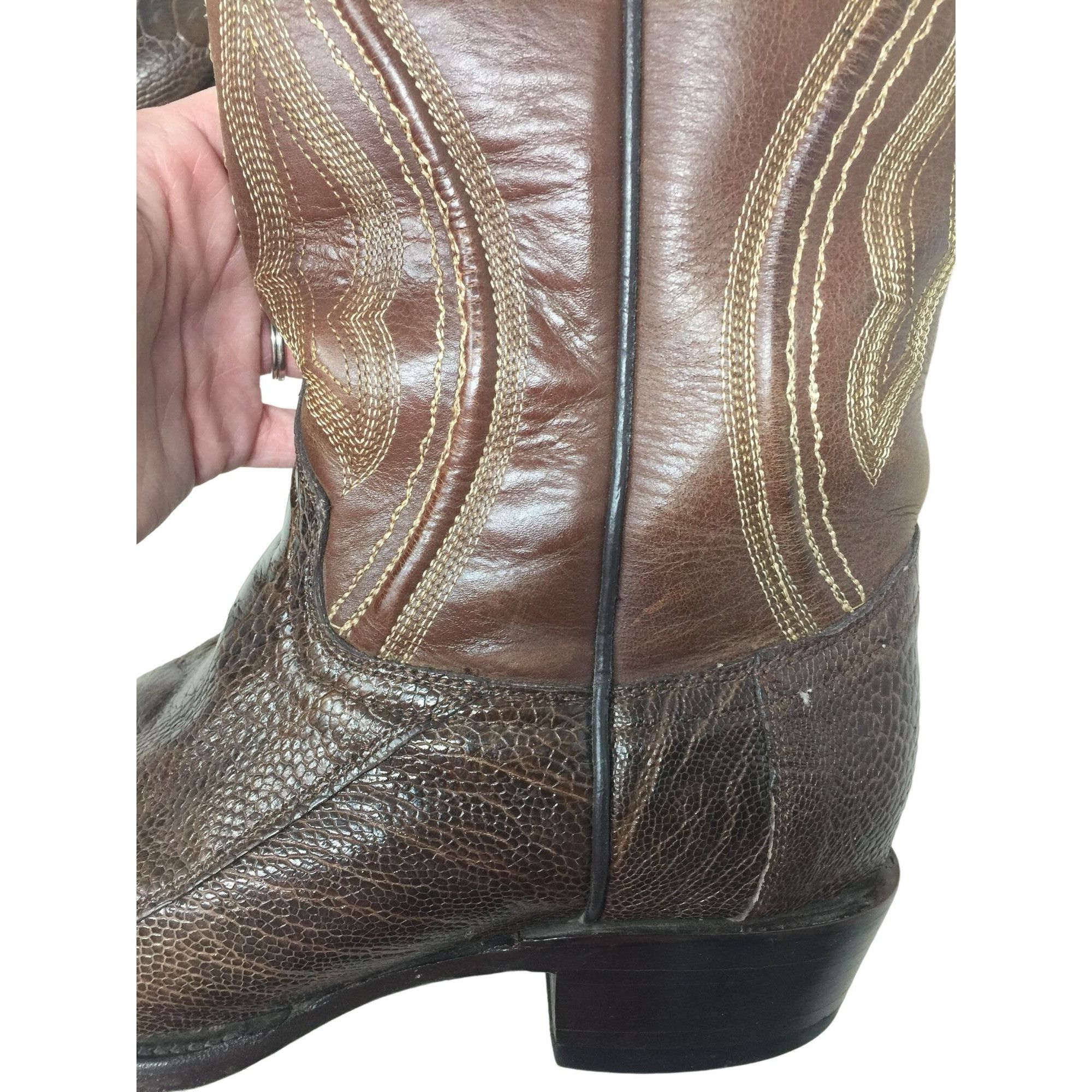Other Vaccari Brown Snakeskin Leather Cowboy Boots USA 8 EE Size US 8 / EU 41 - 3 Thumbnail