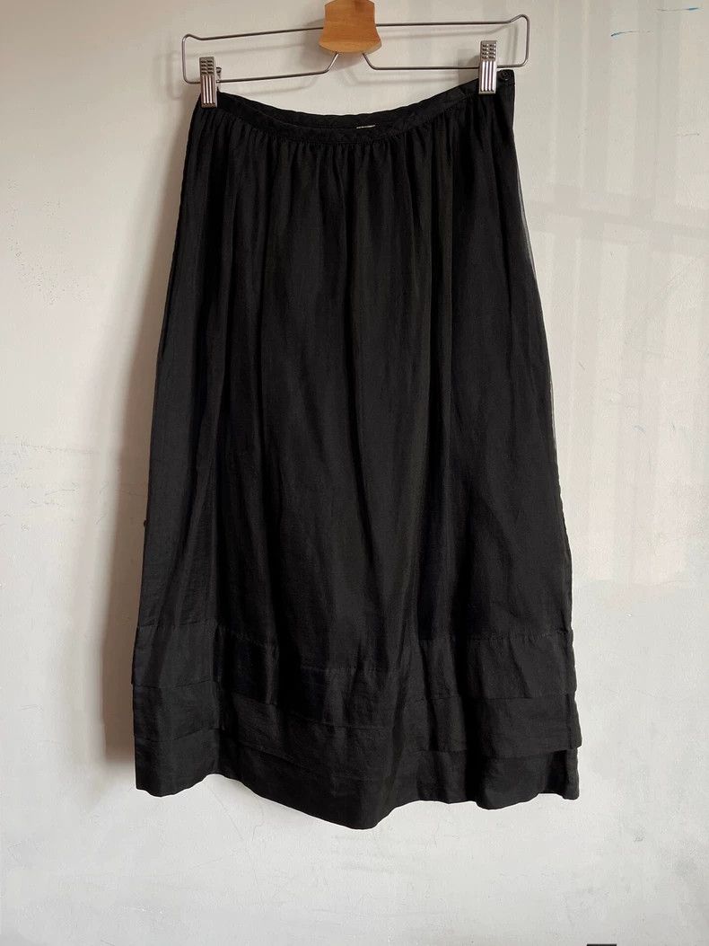 Comme des Garcons Comme des Garcons size M Black heavy silk cake pleated lon Size 22" - 1 Thumbnail