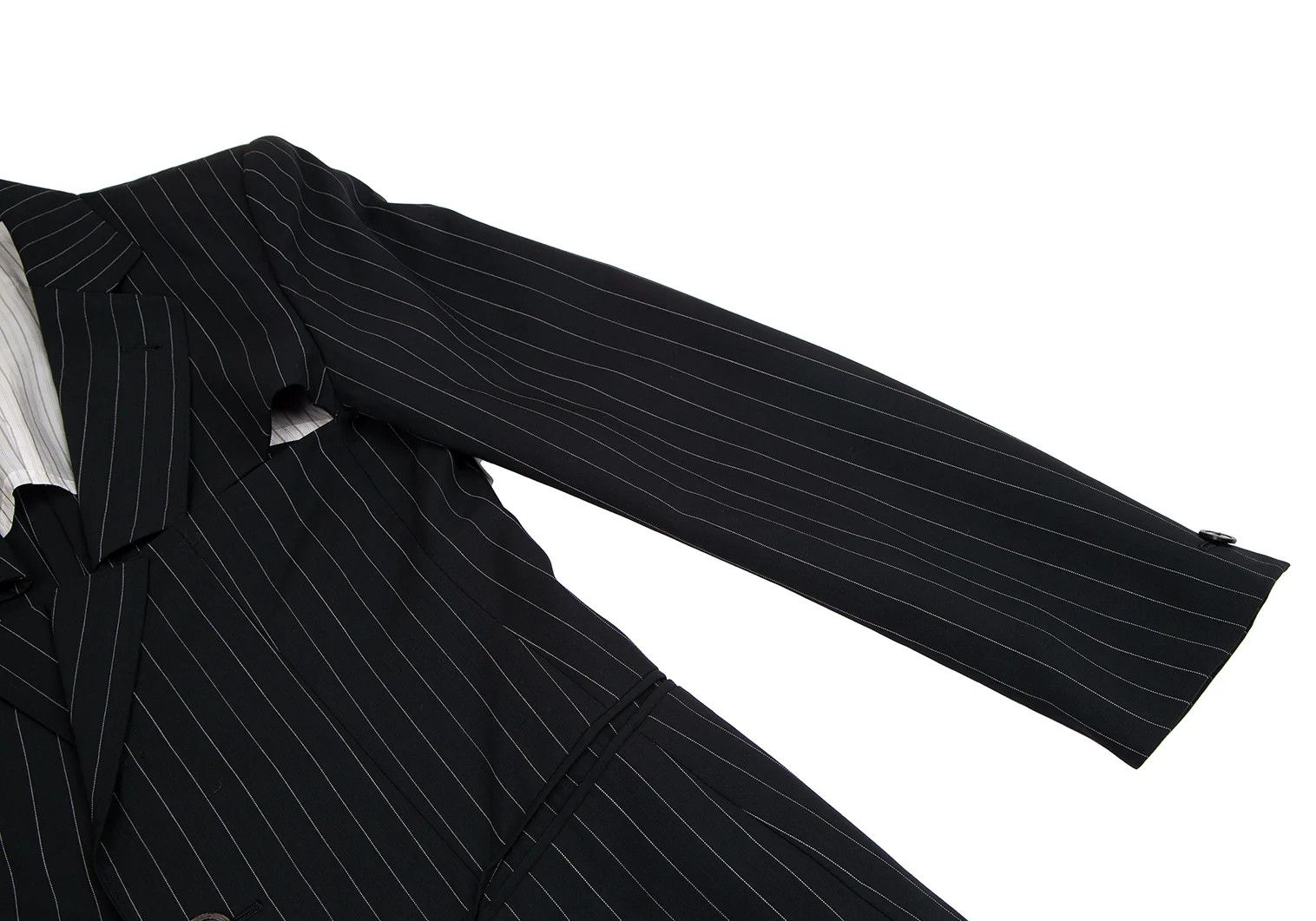 Jean Paul Gaultier Wool Stripe Jacket in Black, Size 48 Size US M / EU 48-50 / 2 - 4 Thumbnail