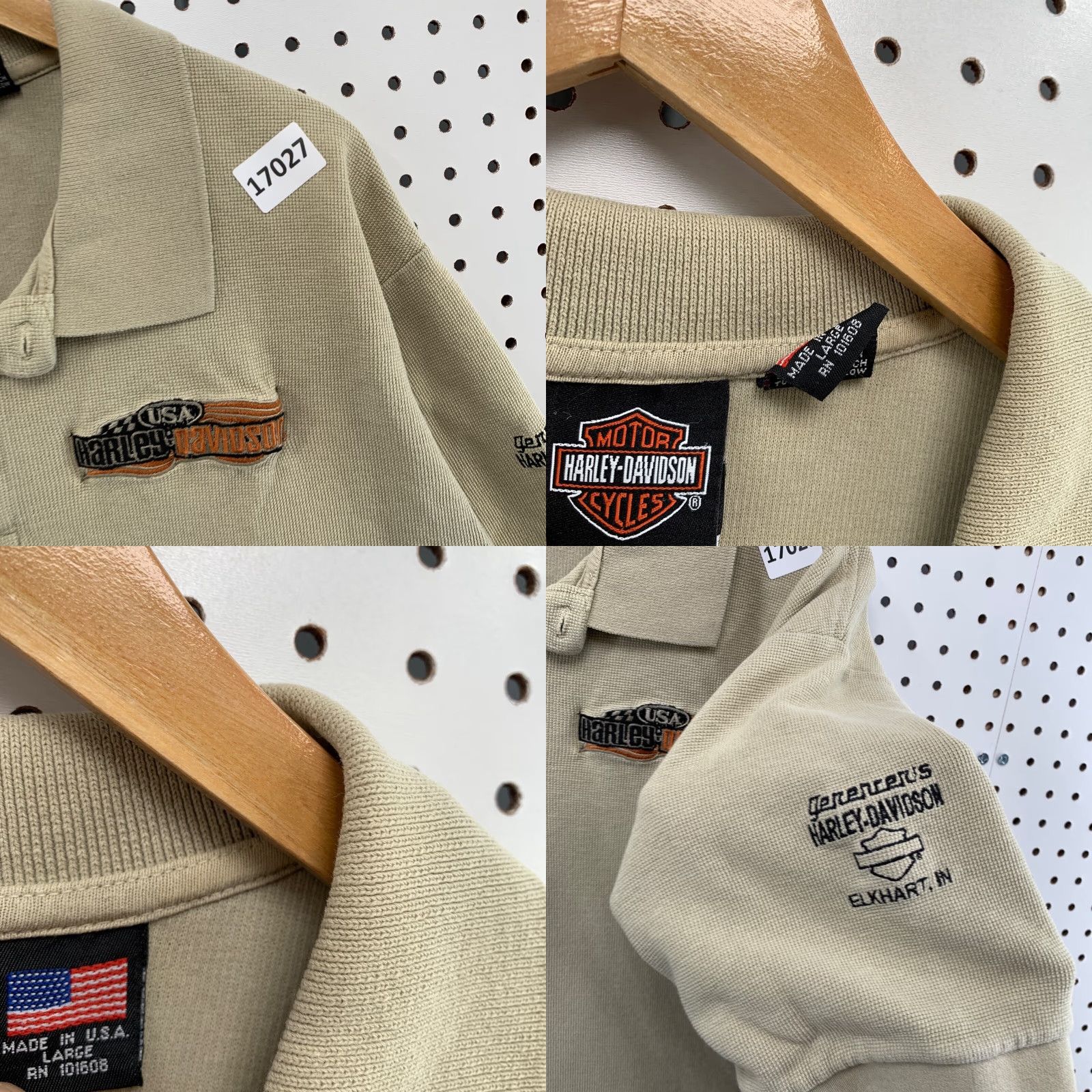Harley Davidson VINTAGE Harley-Davidson Motorcycle Polo Shirt Brown Large Embroidered USA Made Size US L / EU 52-54 / 3 - 8 Thumbnail