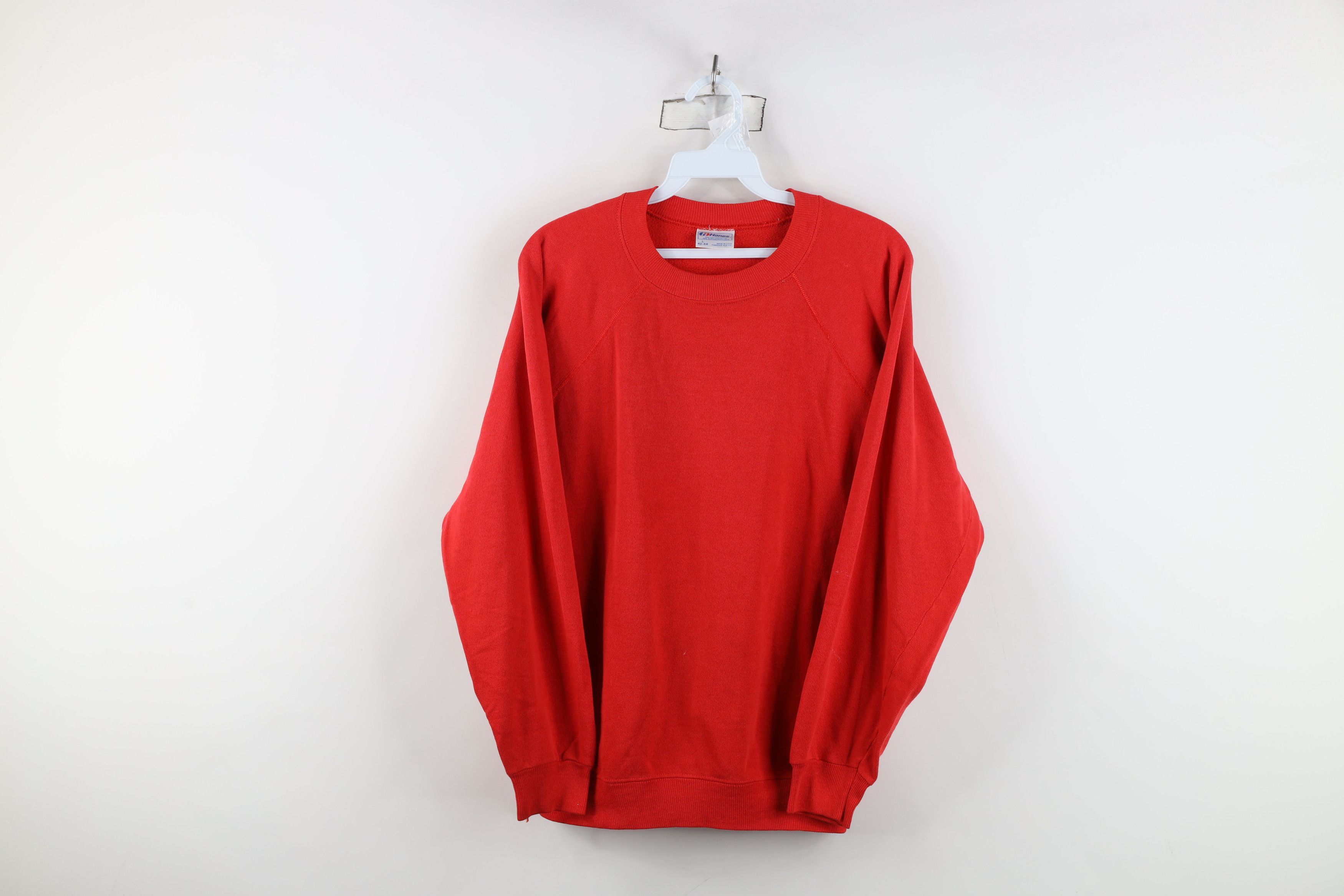 Hanes Vintage 80s Hanes Faded Blank Crewneck Sweatshirt Red USA Size L / US 10 / IT 46 - 1 Thumbnail