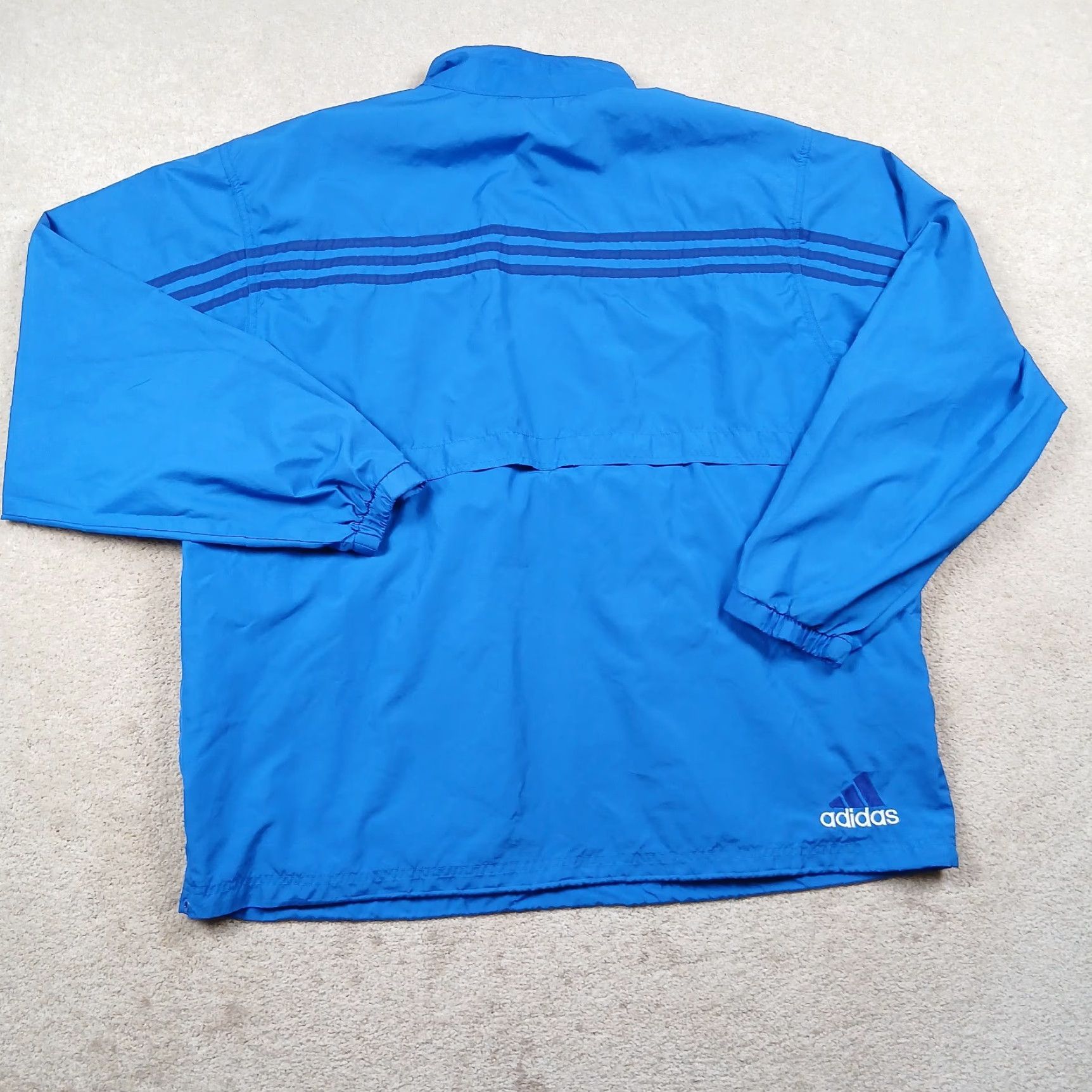 Adidas VINTAGE adidas Anorak Windbreaker Jacket Mens XL Blue Y2K Three Stripes Size US XL / EU 56 / 4 - 2 Thumbnail