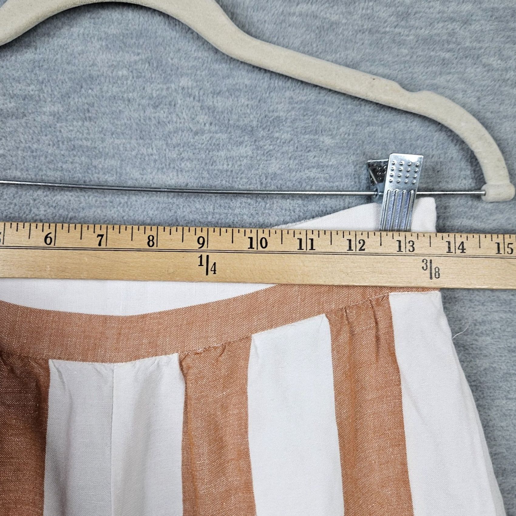 Madewell Madewell Pants Wide-Leg Striped Pull-On Linen Viscose S White Casual Womens Size S Size 28" / US 6 / IT 42 - 3 Thumbnail