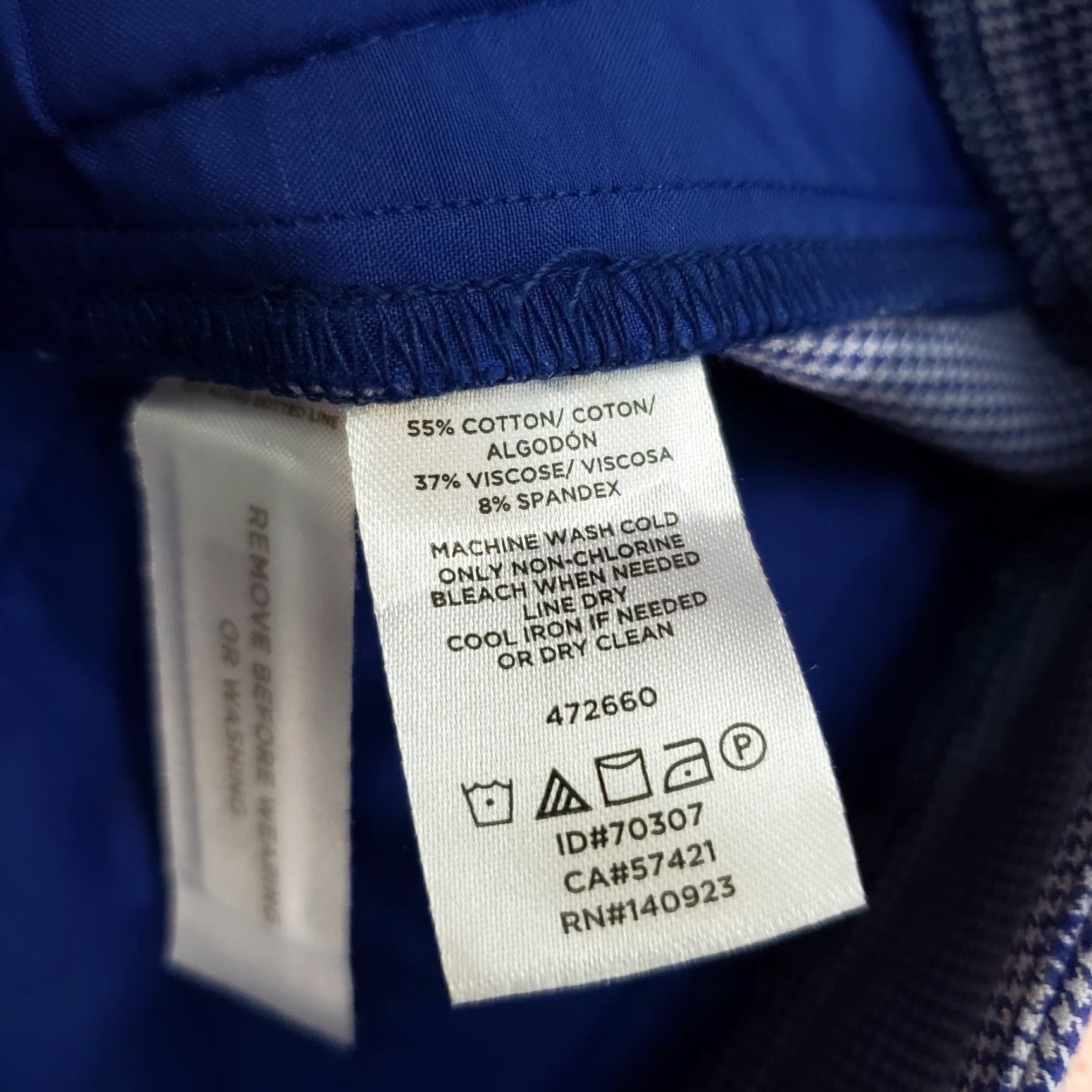 Ann Taylor Ann Taylor LOFT Marisa Pants Womens Sz 6 Blue Houndstooth Mid Rise Cotton Blend Size 28" / US 6 / IT 42 - 7 Thumbnail