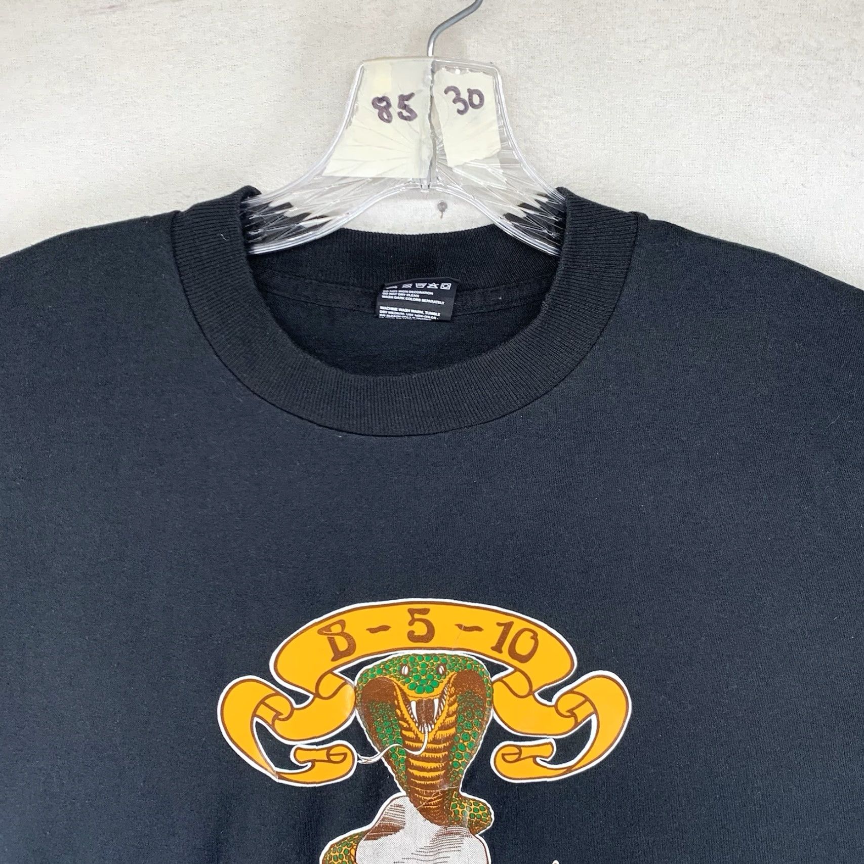Fruit Of The Loom VINTAGE 90s Military T-Shirt XL Black Cotton Blend Short Sleeve Crew Neck Unisex America Iron On Logo Size US XL / EU 56 / 4 - 4 Thumbnail