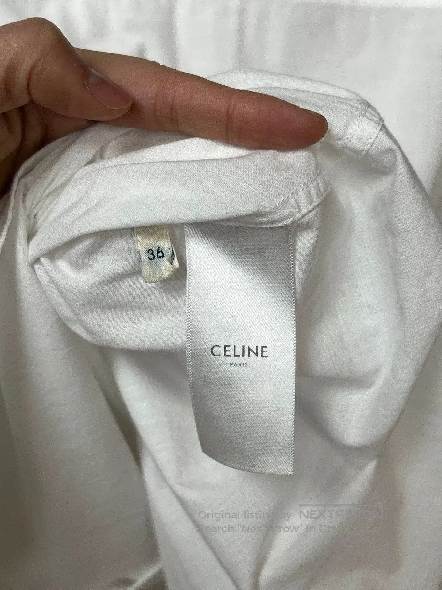 Celine Celine White Triomphe Shirt Size 36. Size S / US 4 / IT 40 - 4 Thumbnail