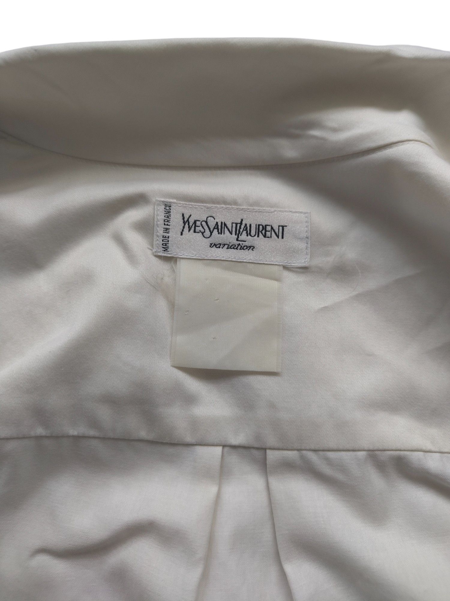Yves Saint Laurent Yves Saint Laurent Creme Color Shirt With Double Cuffs Size S / US 4 / IT 40 - 4 Thumbnail