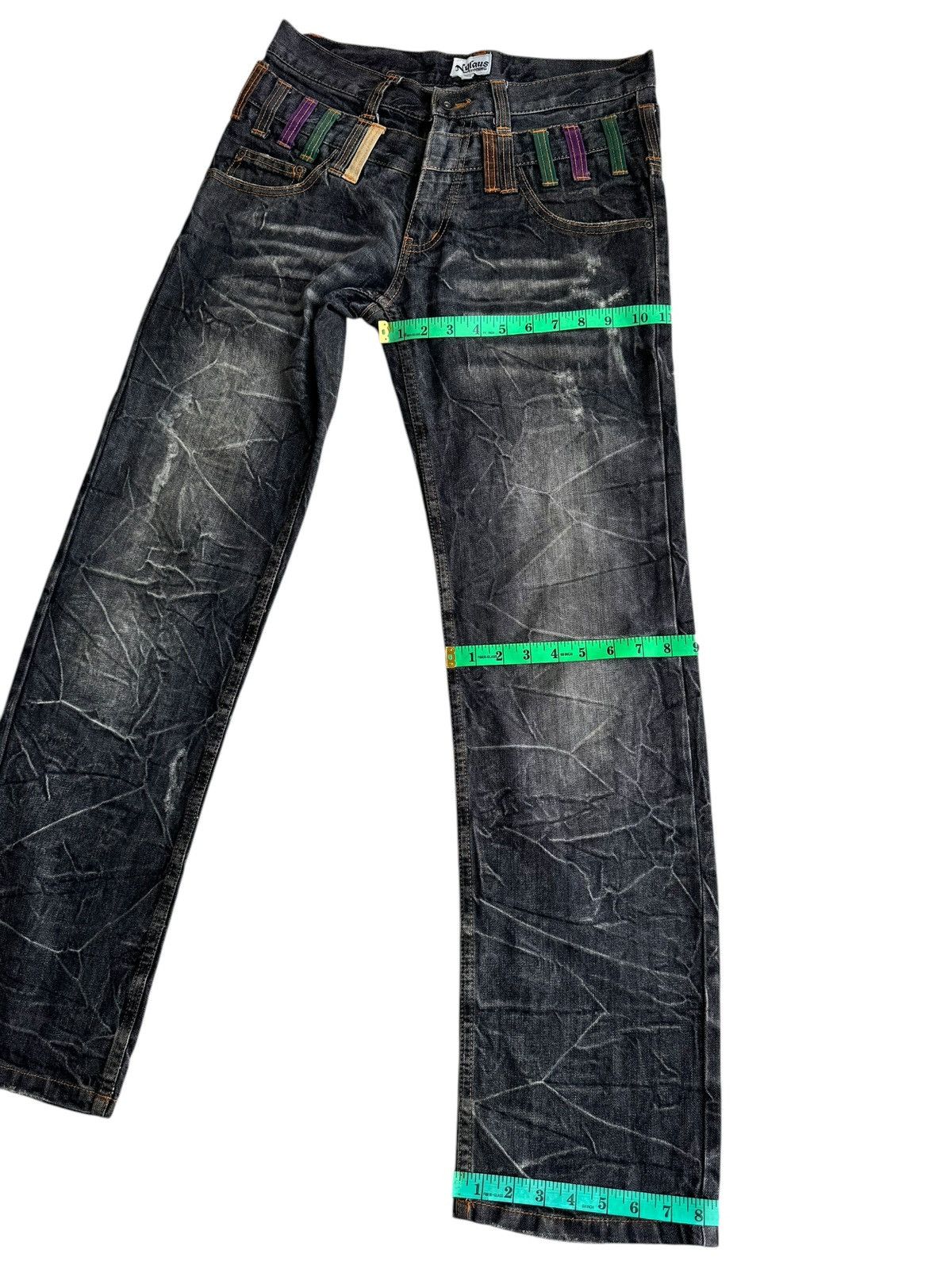 Japanese Brand × Le Grande Bleu (L.G.B.) 🔥Japanese Brand Nylaus Double Waist Distressed Jeans Size US 32 / EU 48 - 14 Thumbnail