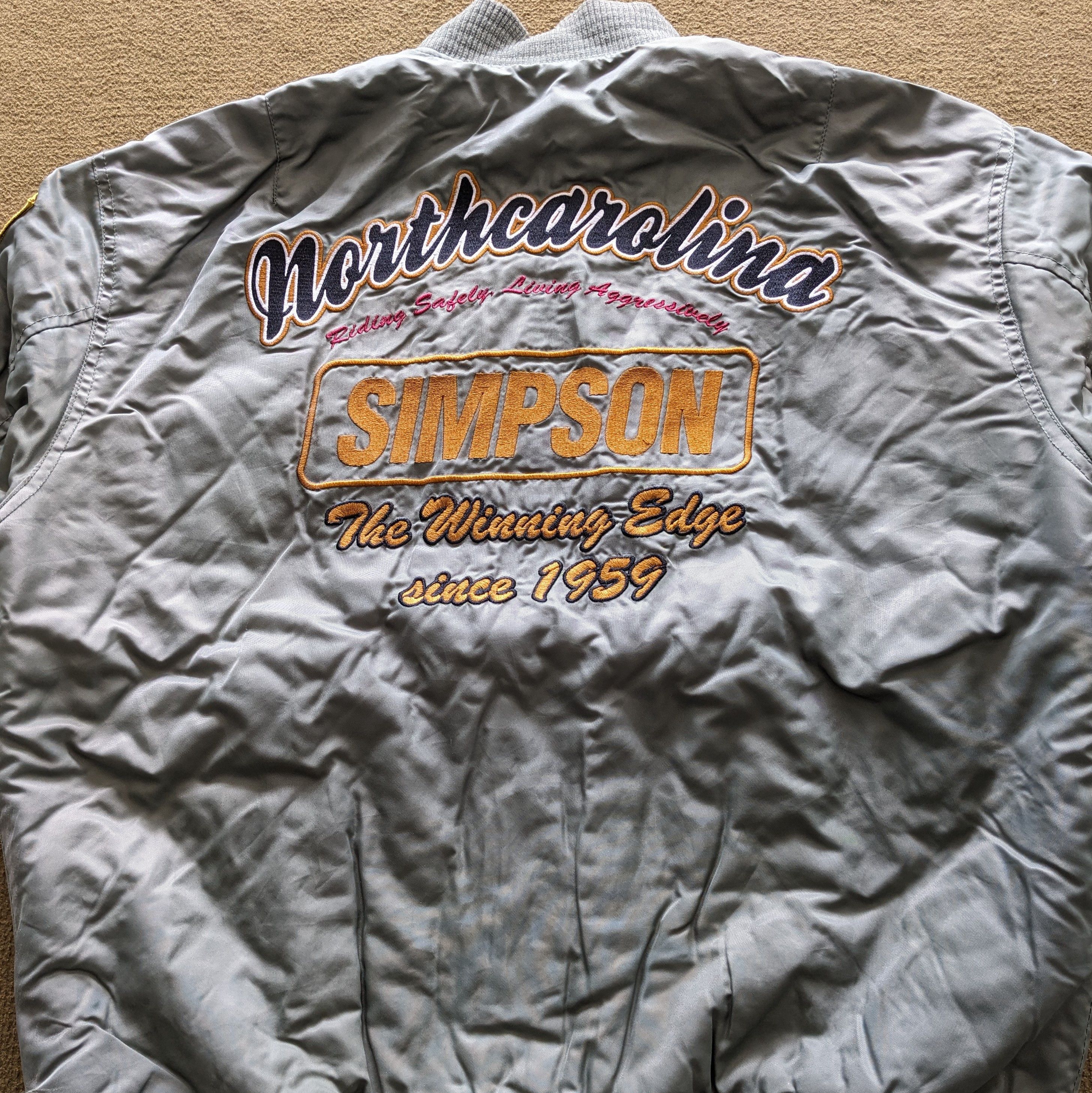 Vintage Vintage SIMPSON NORTH CAROLINA Bomber Jacket Size US L / EU 52-54 / 3 - 2 Thumbnail