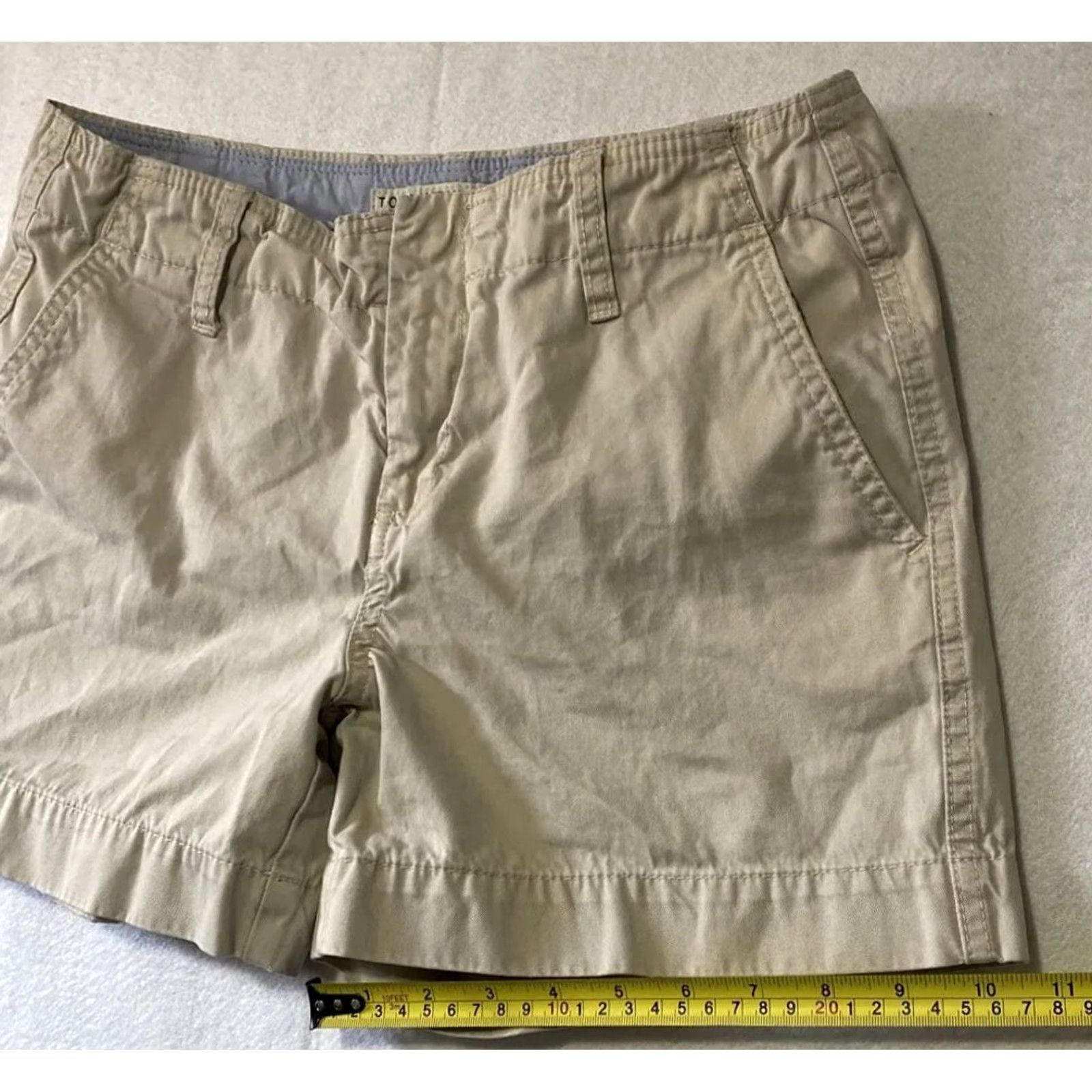 Tommy Hilfiger Tommy Hilfiger Shorts Women's Size 4 Casual Twill 4" Inseam Mid-Rise Tan Logo Size 29" - 7 Thumbnail