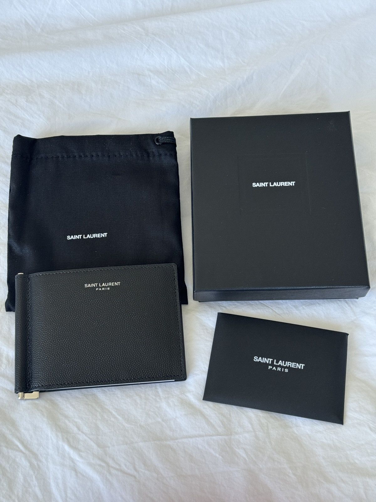 Saint Laurent Paris Saint Laurent Bill Clip Bifold Wallet Black Size ONE SIZE - 1 Thumbnail