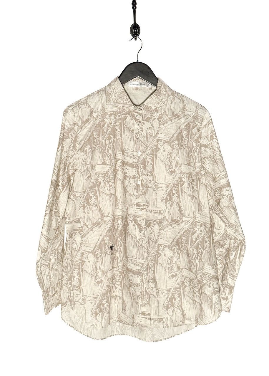 Dior Dior 2022 Greek Print Bee Embroidered Buttoned Shirt Size M / US 6-8 / IT 42-44 - 1 Thumbnail