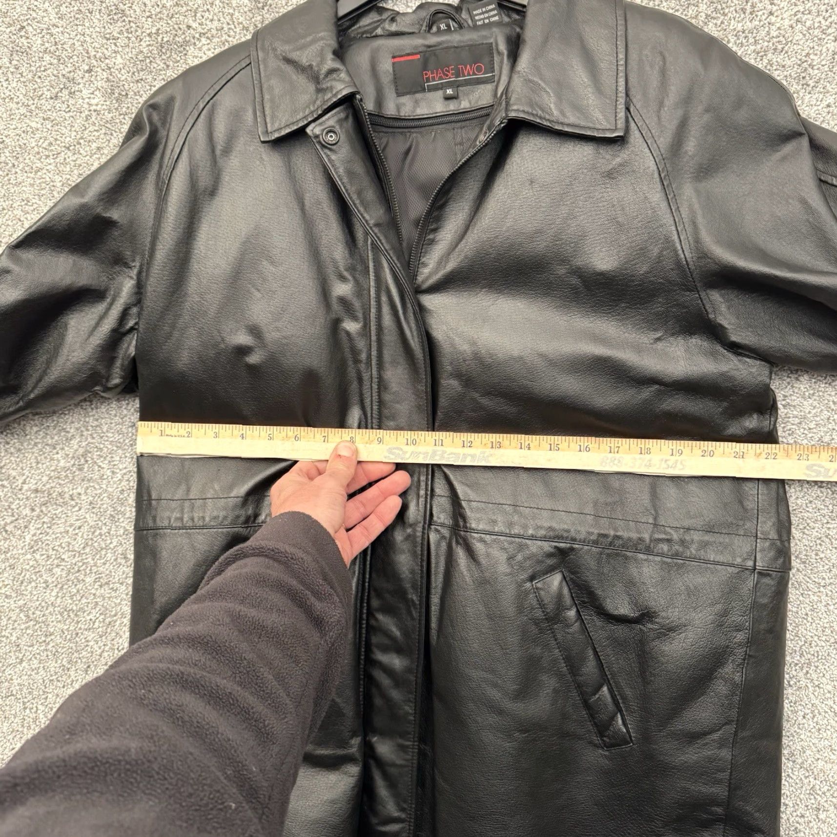 Vintage VINTAGE Phase Two Leather Coat Mens XL Black 90s Y2K Streetwear Overcoat Lined Pockets Zipper Casual Size US XL / EU 56 / 4 - 3 Thumbnail