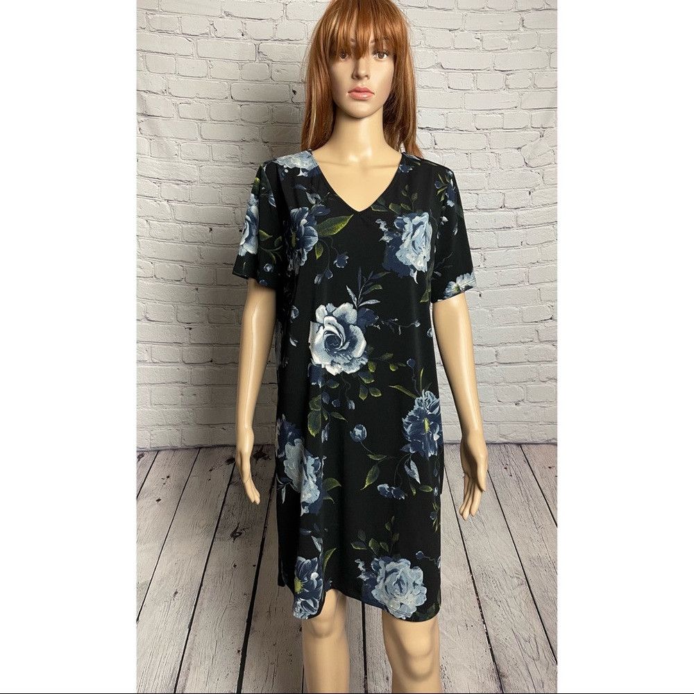 Other Christian Siriano New York Black Floral Dress Size L Size L / US 10 / IT 46 - 1 Thumbnail