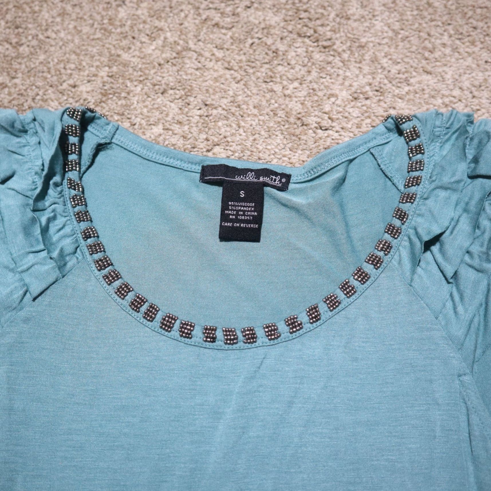 Willi Smith Willi Smith Shirt Tank Adult Women's Size S turquoise Sleeveless Top Small Woman Blues Turquoise Tank Top Size S / US 4 / IT 40 - 2 Thumbnail